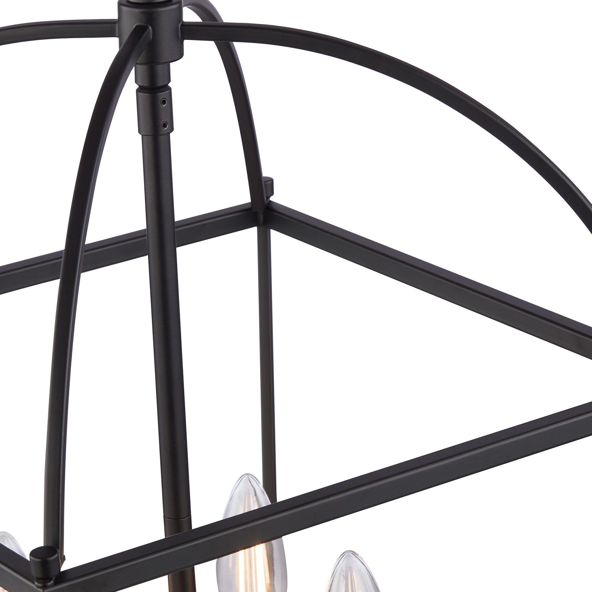allen + roth Hannah 4-Light Matte Black Transitional Cone Led, Medium Hanging Pendant Light
