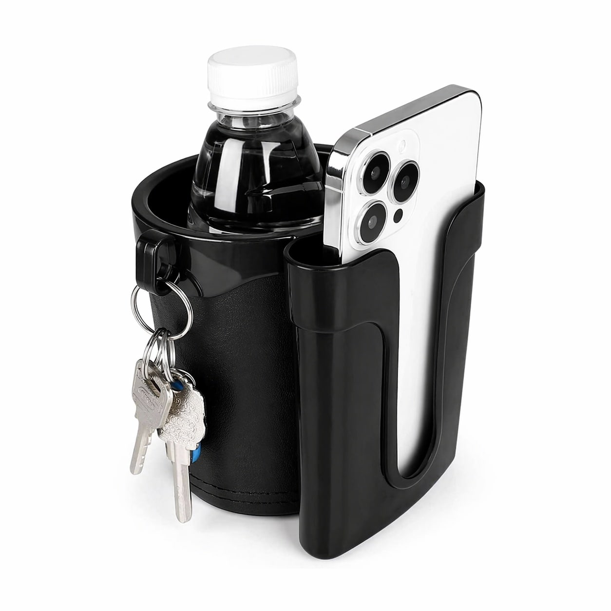 Aoibox  3 in 1 Bike Cup Holder with Phone and Key Holder Universal Handlebar Mount for Bicycles and Scooters