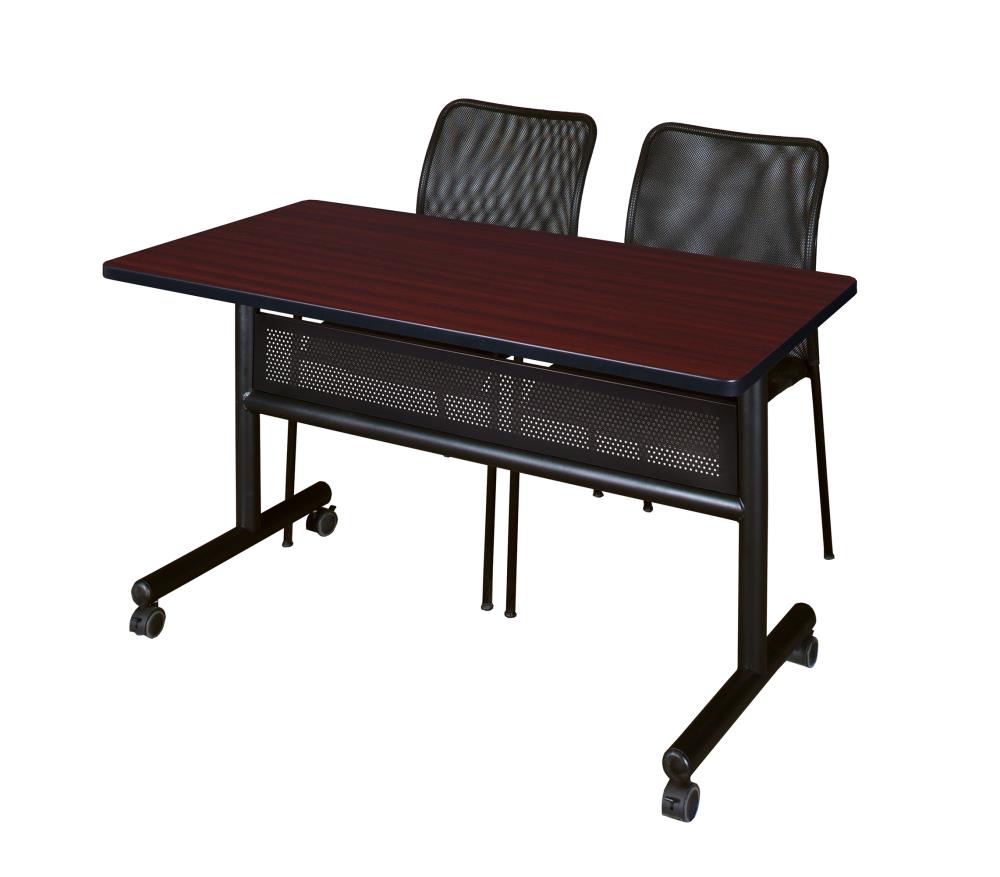 Regency MKFTM4824MH75BK Training Brown 4-Person Training Table (48-in W x 29-in H)