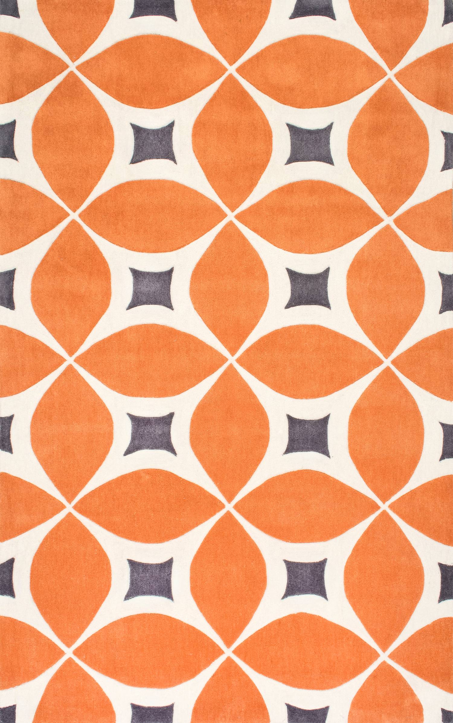 nuLOOM BHBC55A-26012 2 x 12 (ft) Tufted Polyester Deep Orange Rectangular Indoor Trellis Runner rug