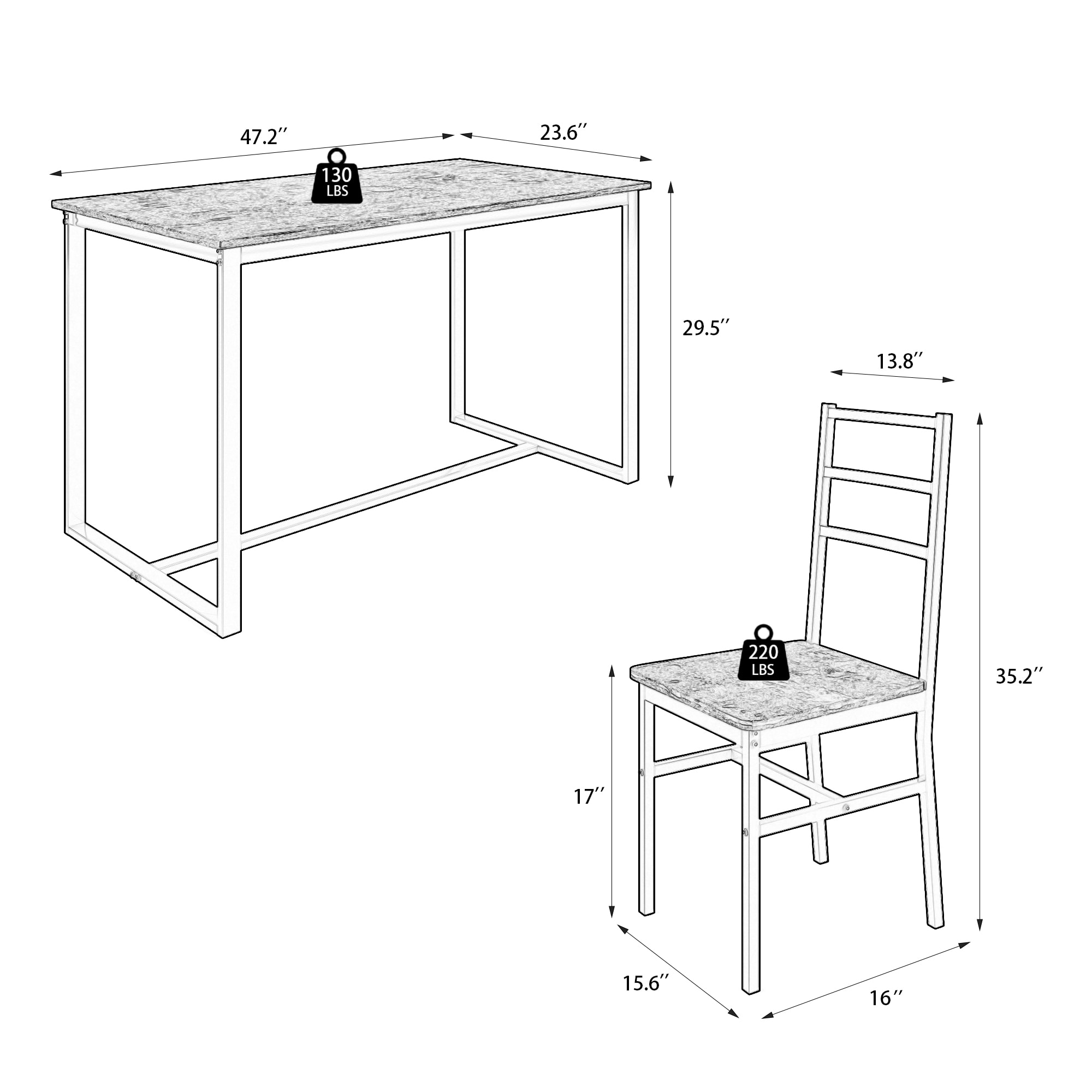 SINOFURN SYA330176WD Dining-Sets - View #3