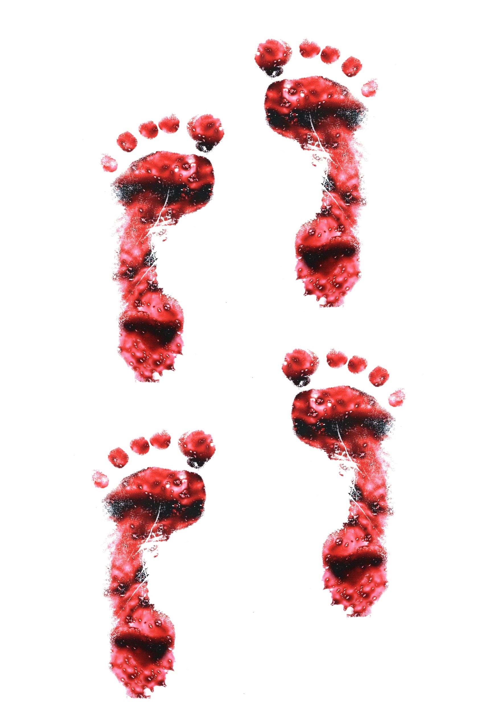 HalloweenCostumes.com FUN4328-ST FUN Costumes 11-Inch White PVC Bloody Footprint Cutout Halloween Decoration Scary Decorations Standard