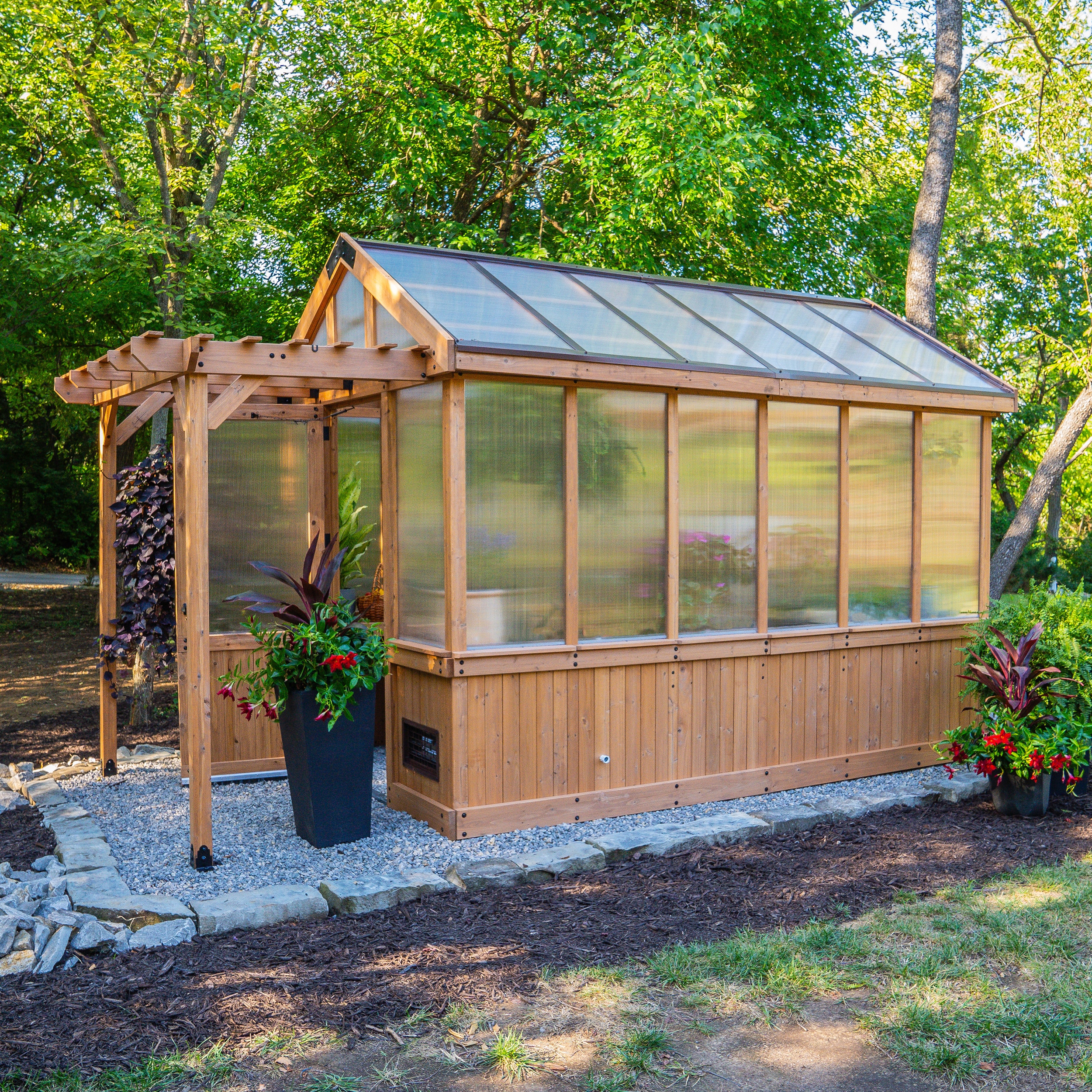 Backyard Discovery 11 x 7 Cedar and Polycarbonate Greenhouse