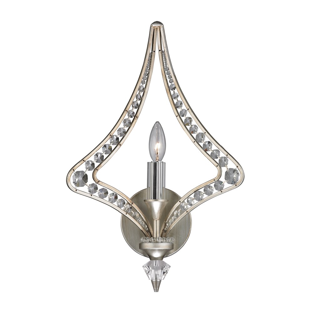 Westmore Lighting SC106064 La Rochelle 12-in W 1-Light Satin Silver Candle Wall Sconce