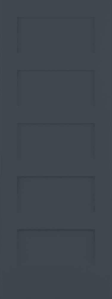 RELIABILT LO1369772 Shaker 24-in x 80-in Slate 5-panel equal Smooth Solid core Prefinished Pine Wood Slab Door