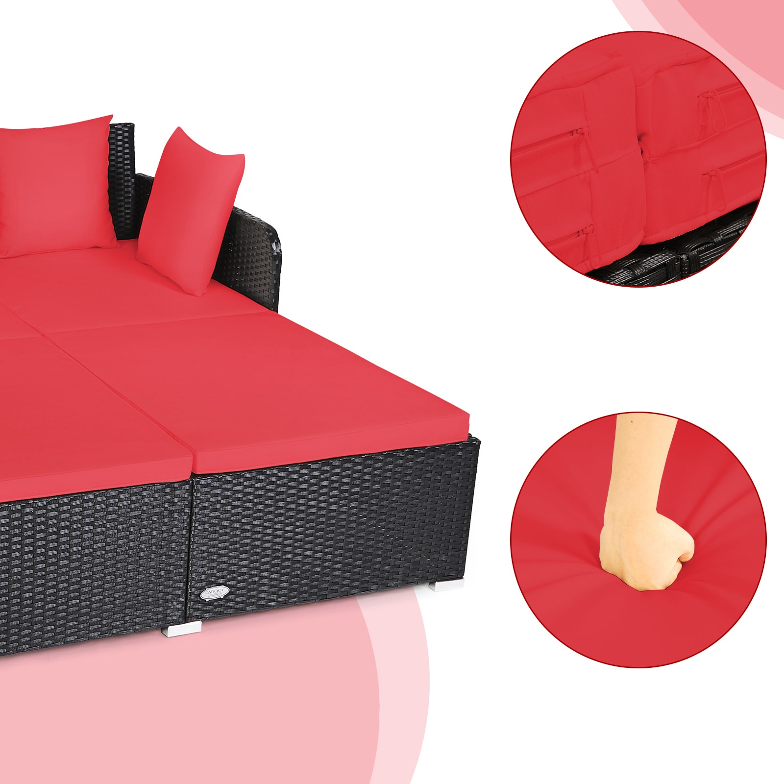 Costway HW67329RE Patio-Sofas-Daybeds - View #2