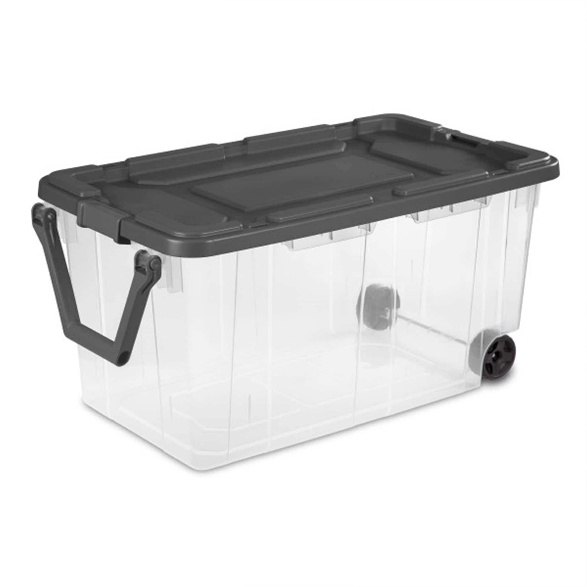 Sterilite 295171 4 -Pack Large 160 -Quarts ) Clear - 160 Quart Heavy Duty Tote with Latching Lid