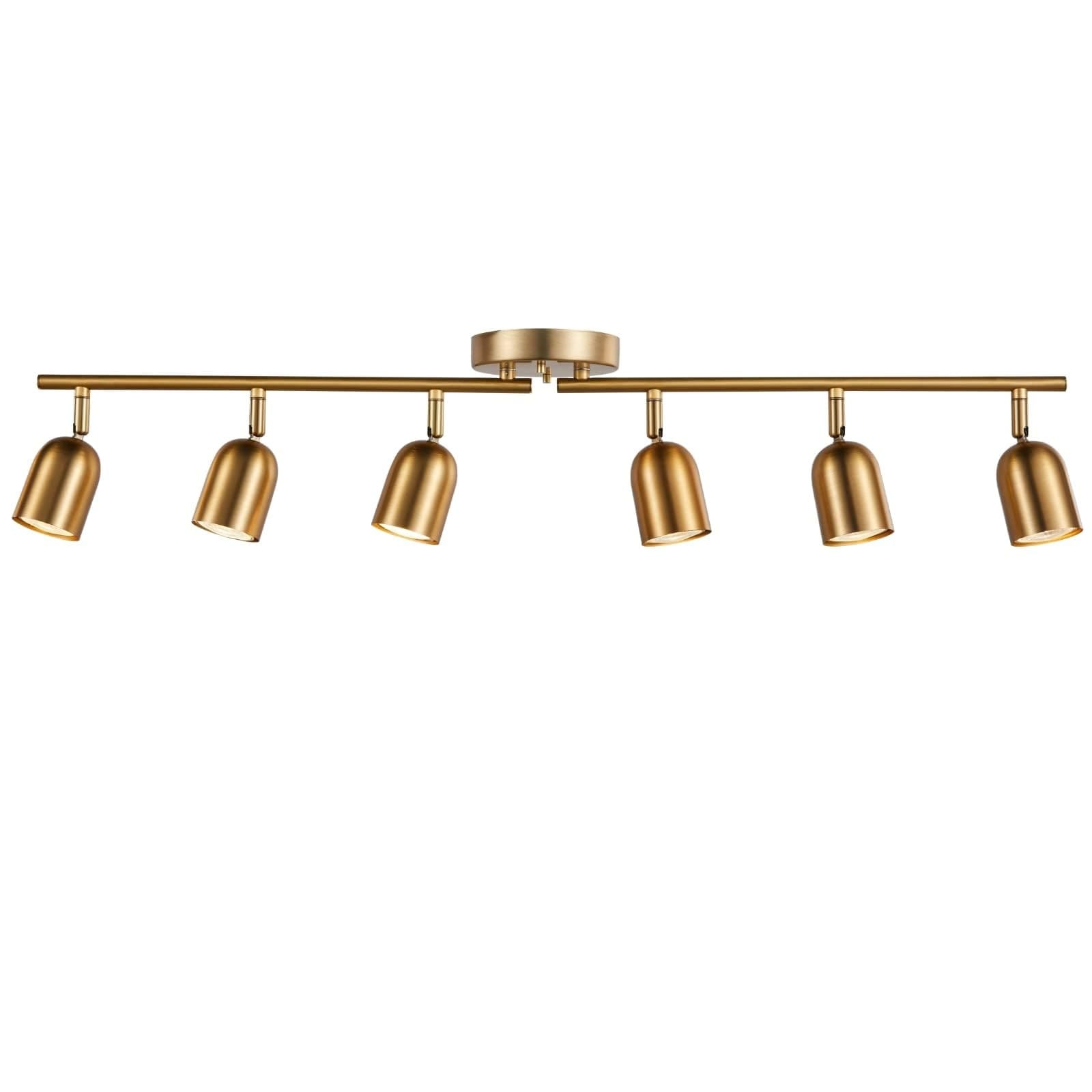 Lukvuzo -  6 Light Track Lighting Kit Matt Brass Finish Adjustable Flush Mount Ceiling Spotlight ...