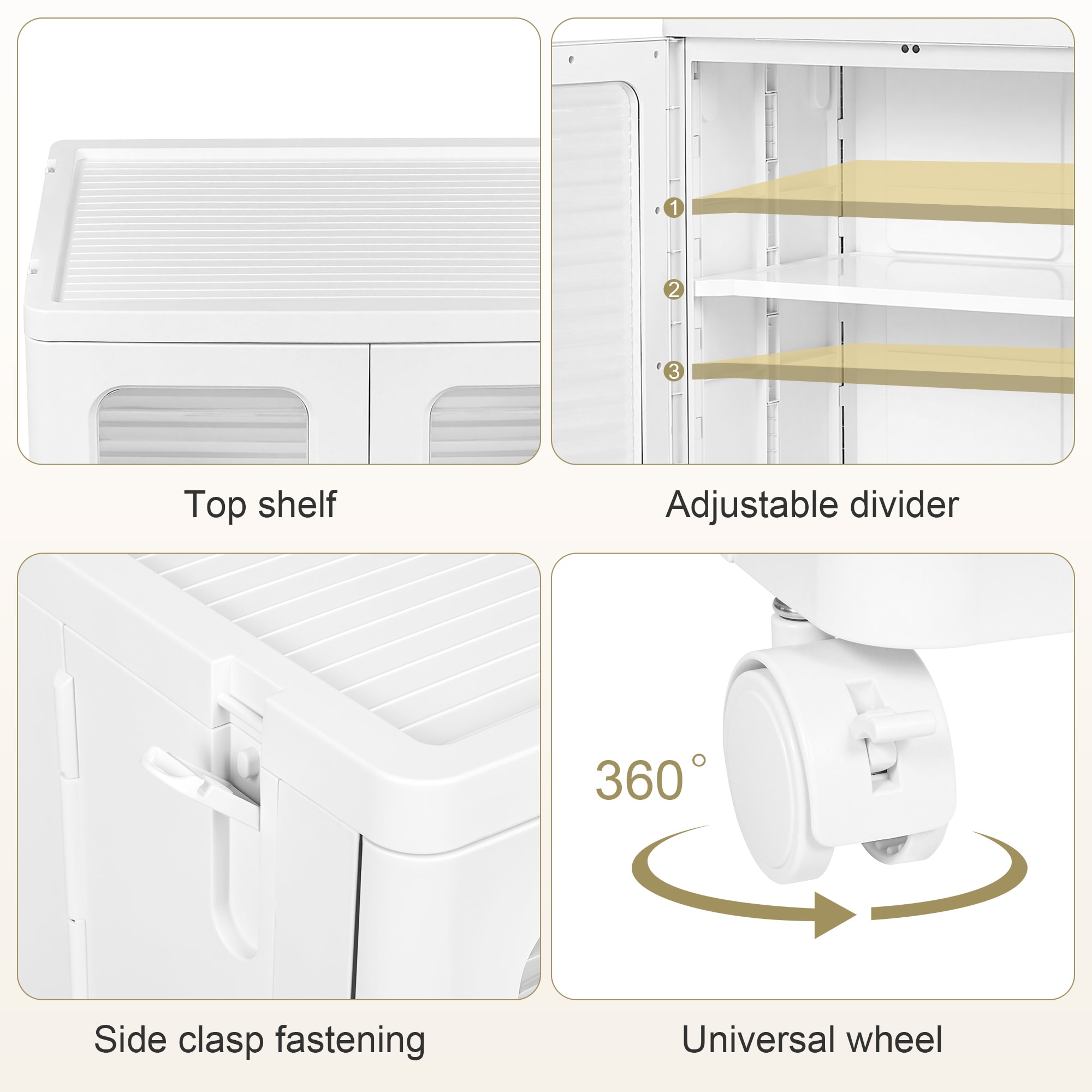 Vecelo LOE-DA-NS202-WHE Bins-Baskets - View #16