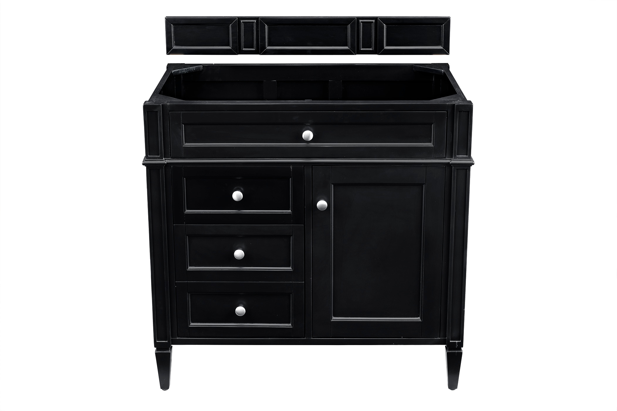 James Martin Vanities 650-V36-BKO Brittany 36-in Black Onyx Bathroom Vanity Base Cabinet without Top