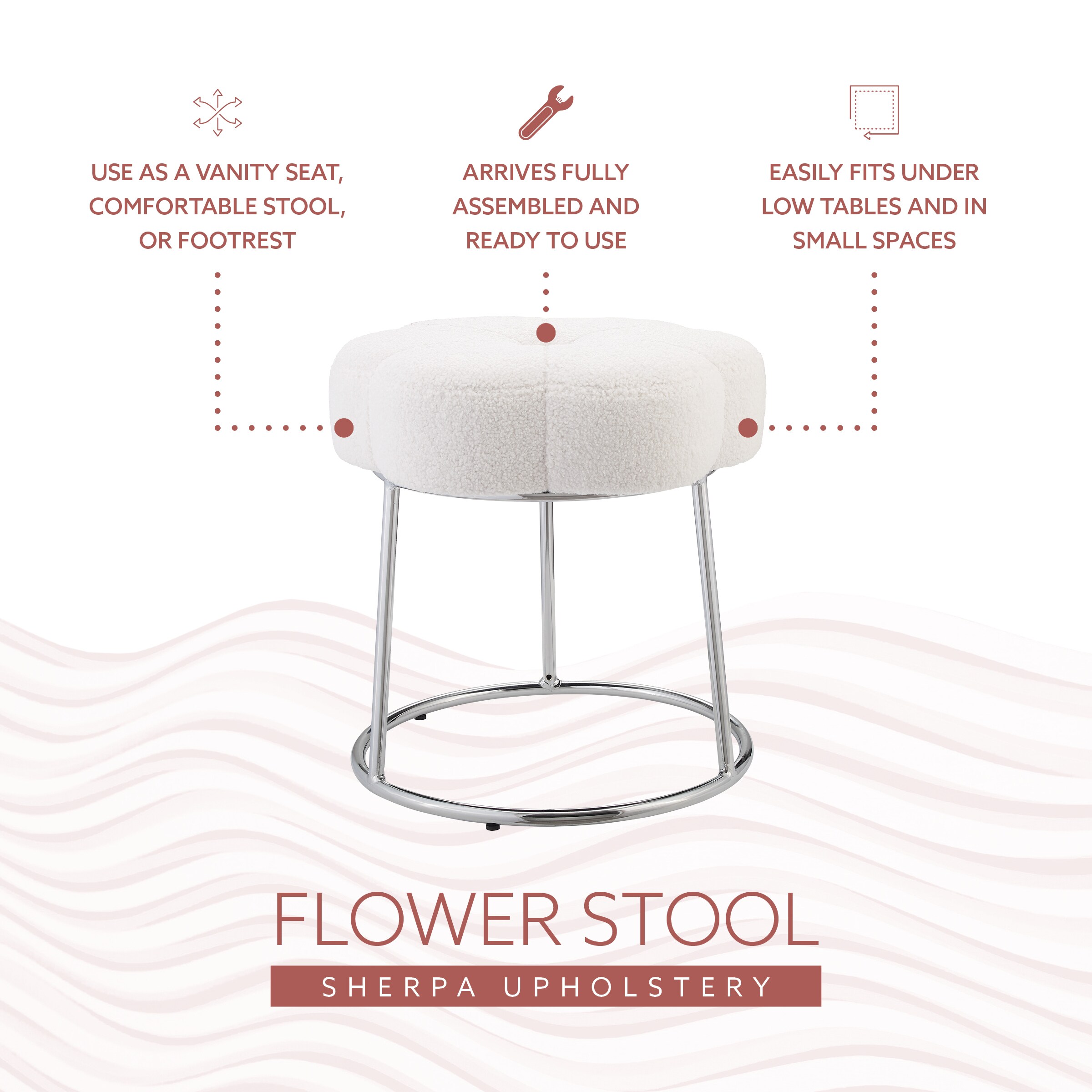 Linon LOWES1464 Vanity-Stools - View #11