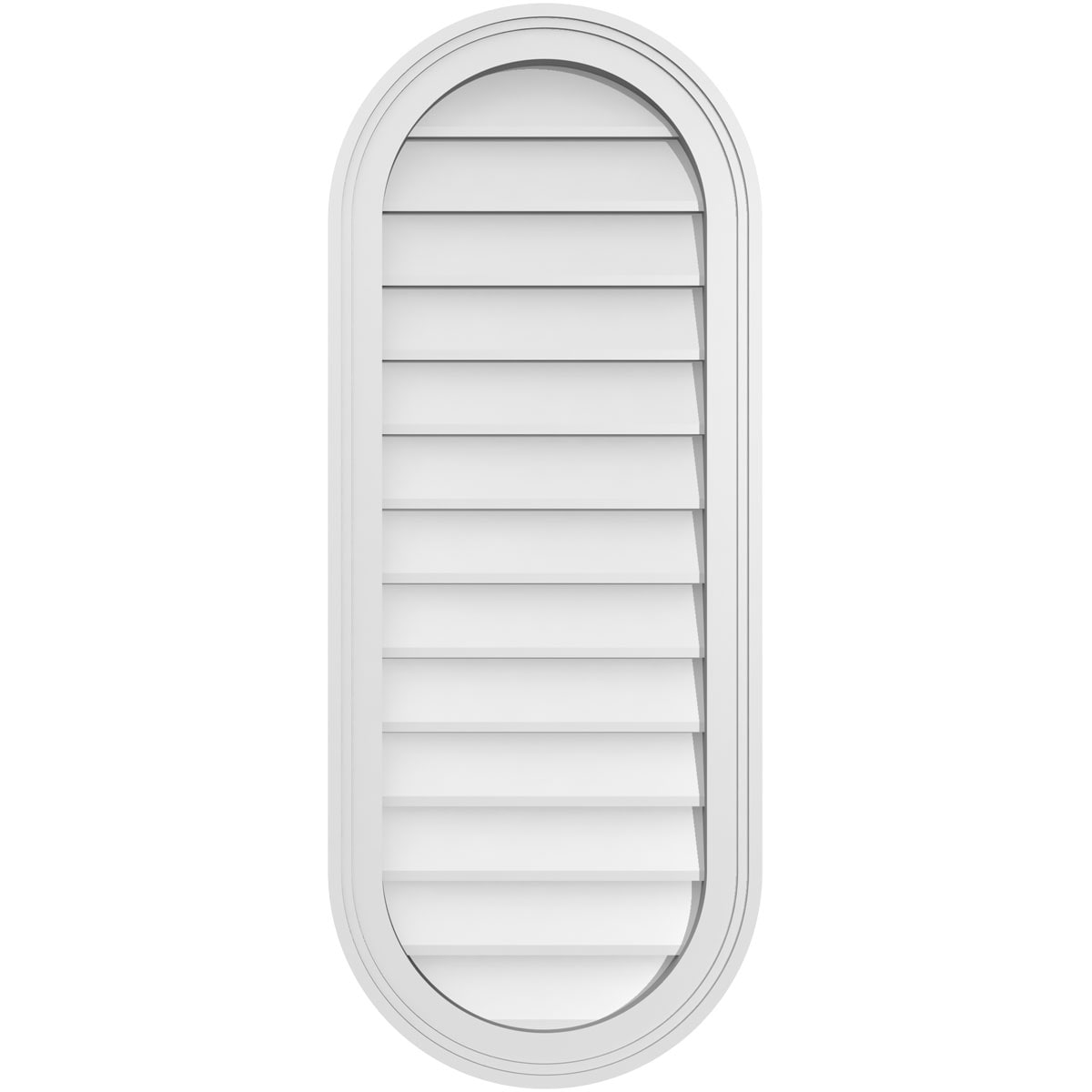 Ekena Millwork GVPVR16X4002SN 16-Inches x 40-Inches Off-white Oval PVC Gable Louver Vent