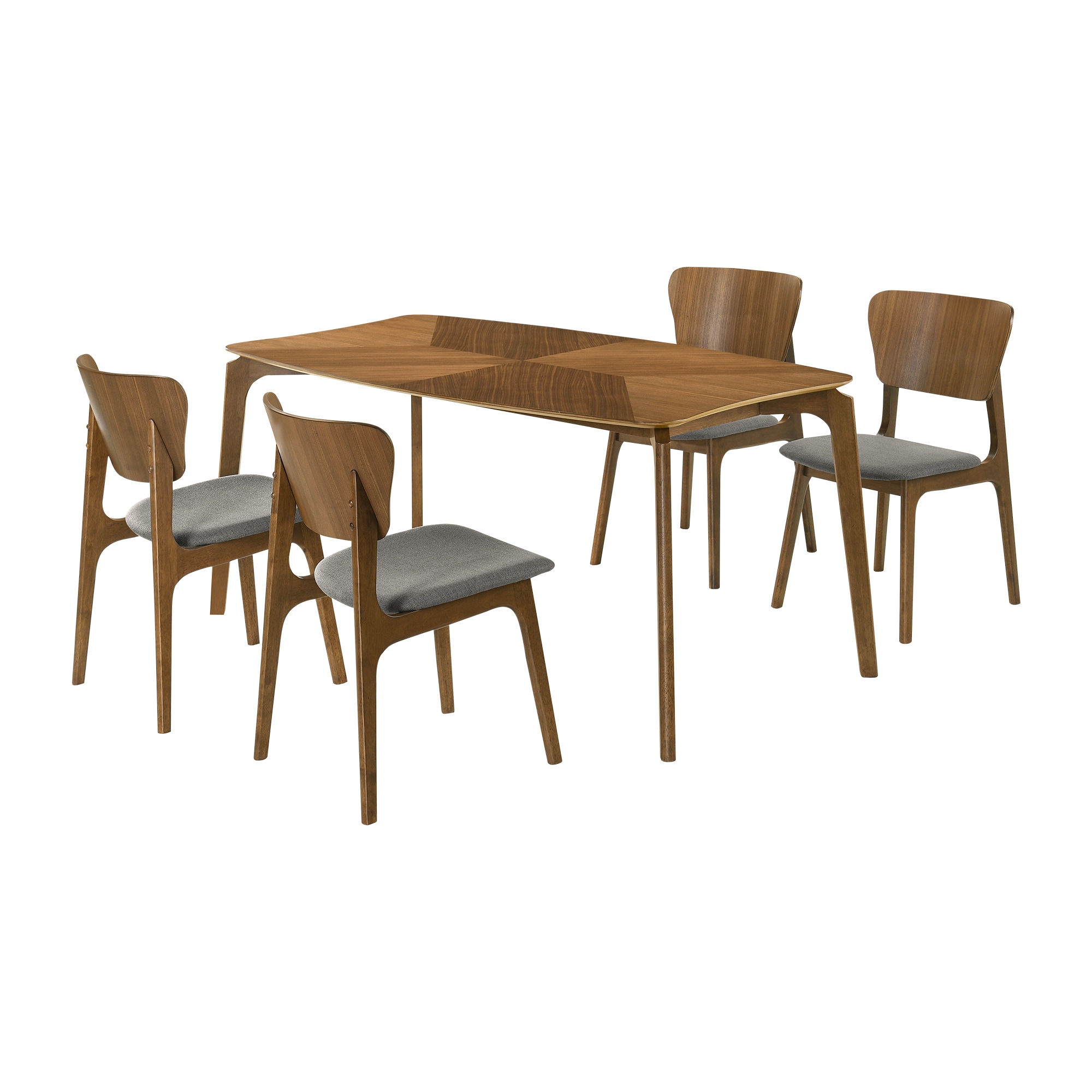 Armen Living SETKAWA5CH Matte Black Contemporary/Modern Dining Room Set with Rectangular Table ( Seats 4 )