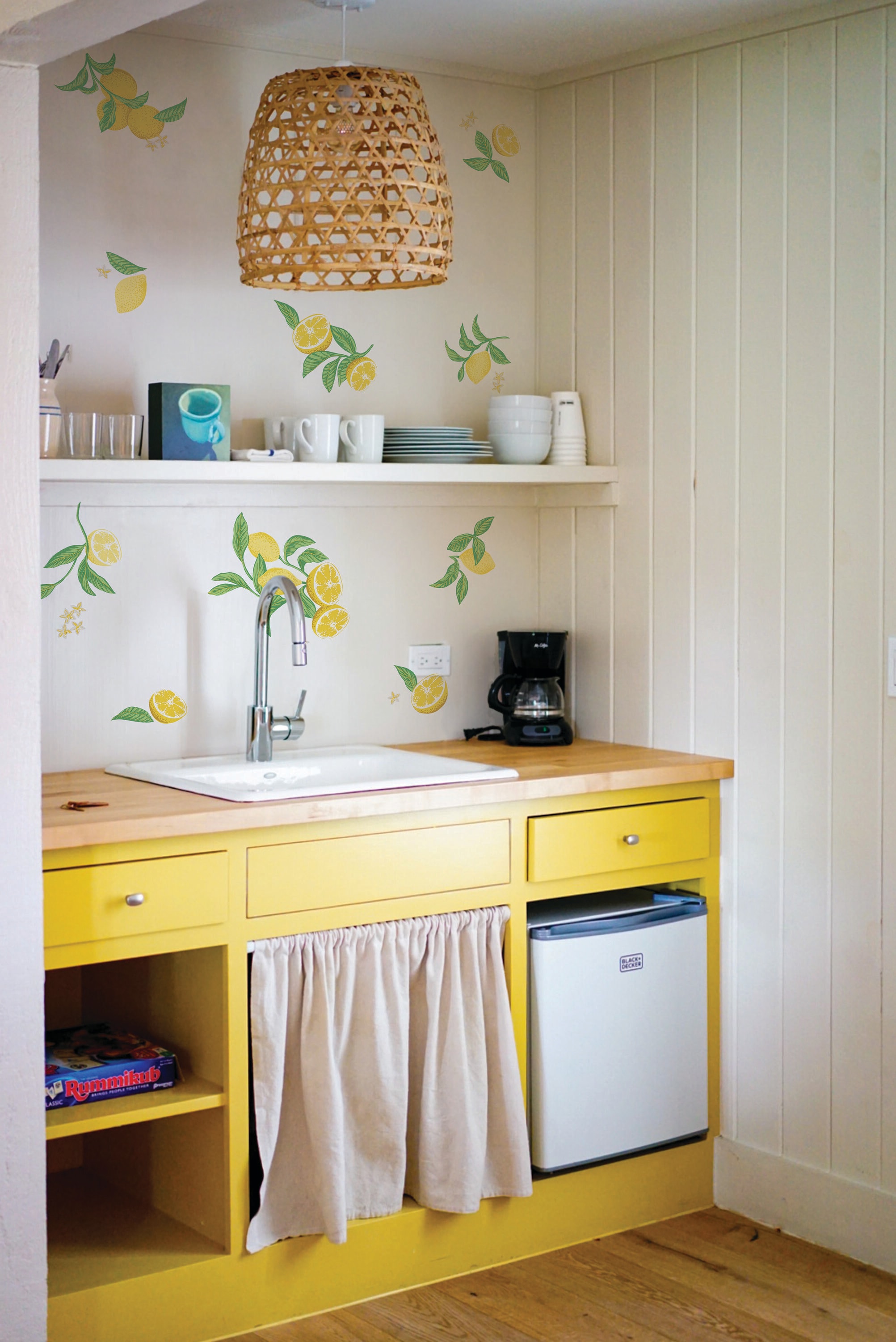 Yellow and Green Lemon Peel and Stick Wall Decal Set