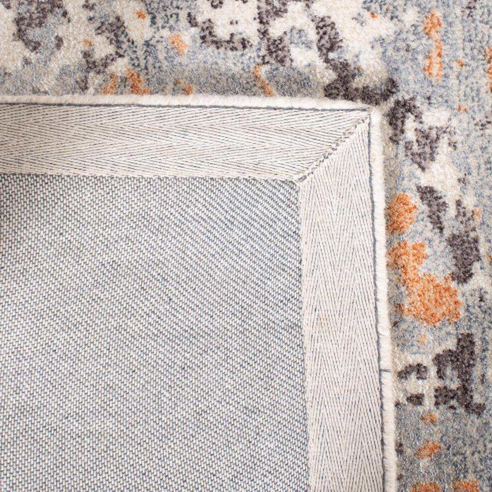 Gray and Rust Hand-Tufted Wool and Viscose Area Rug, 4' x 6'