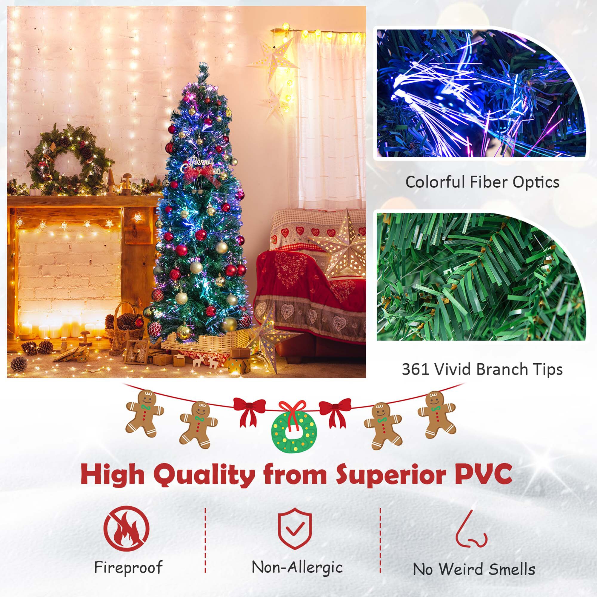 Costway LWS00701 Artificial-Christmas-Trees - View #5