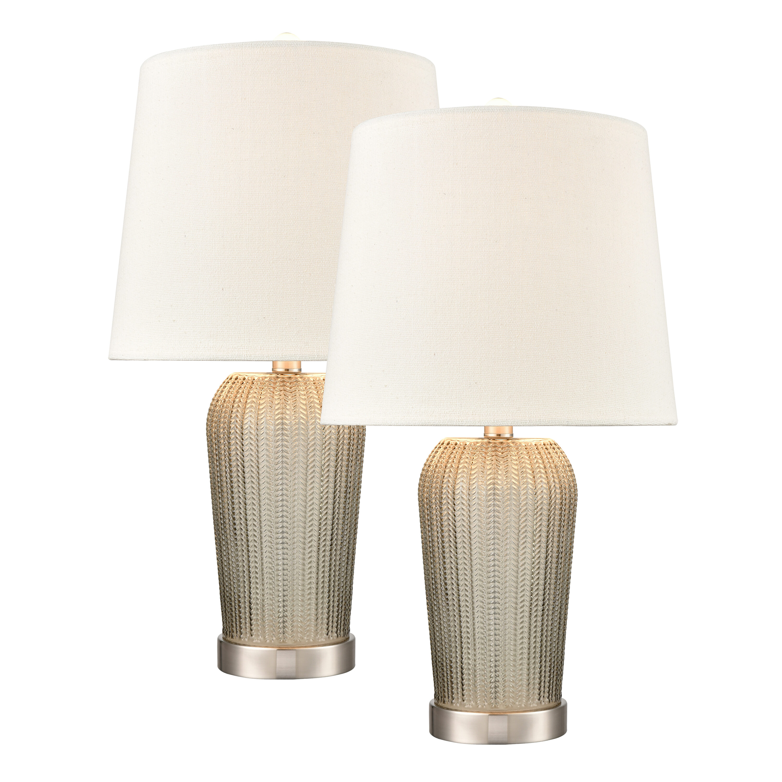 Waterford 10.5-in Gray Table Lamp with Fabric Shade | - Westmore by ELK Lighting LW-202331327