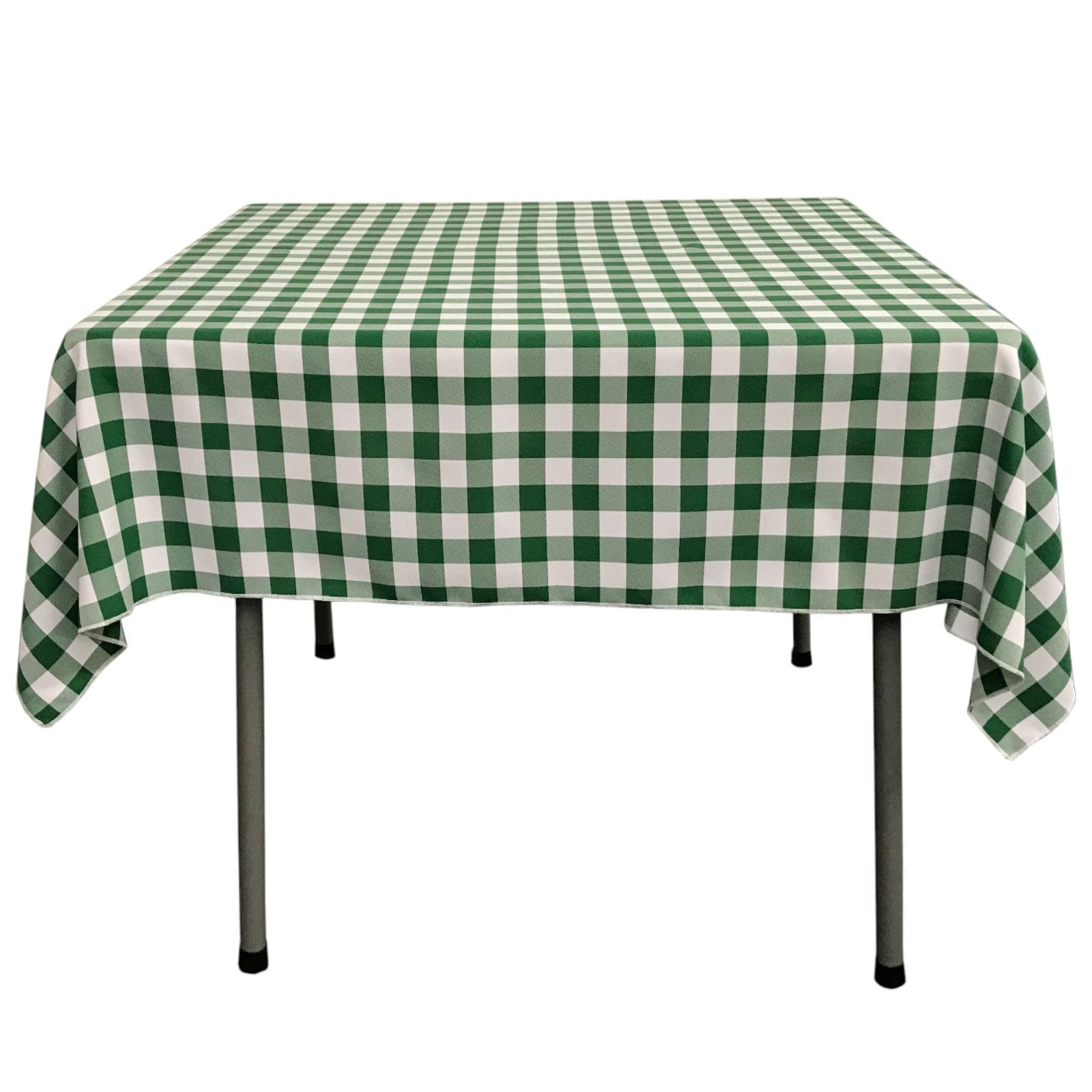 Slickblue Kitchen Dining Room Gingham Checkered Polyester Reversible Table Cover for Square or Round Table Multiple Color and Size Options