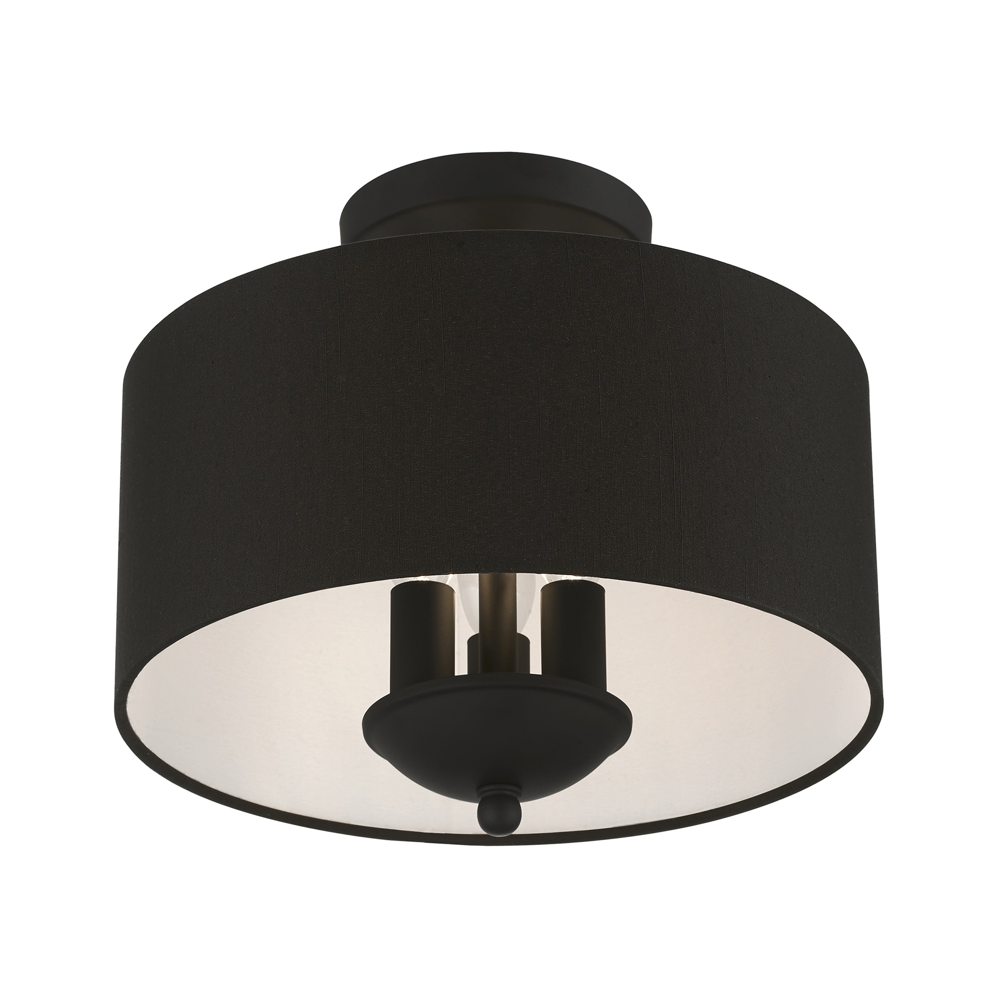 Bainbridge Black 3-Light Transitional Semi-Flush Drum Light