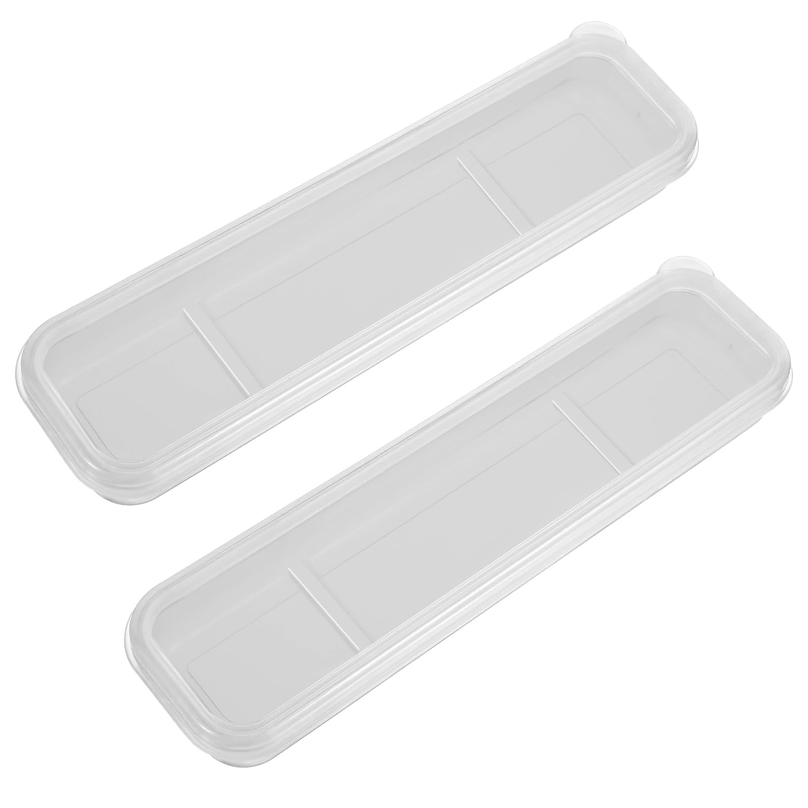 DHMHD  Utensil Holder for Lunch Box 2 Pcs Clear Portable Flatware Case Simple Travel Tableware Storage for Cutlery Kit durable