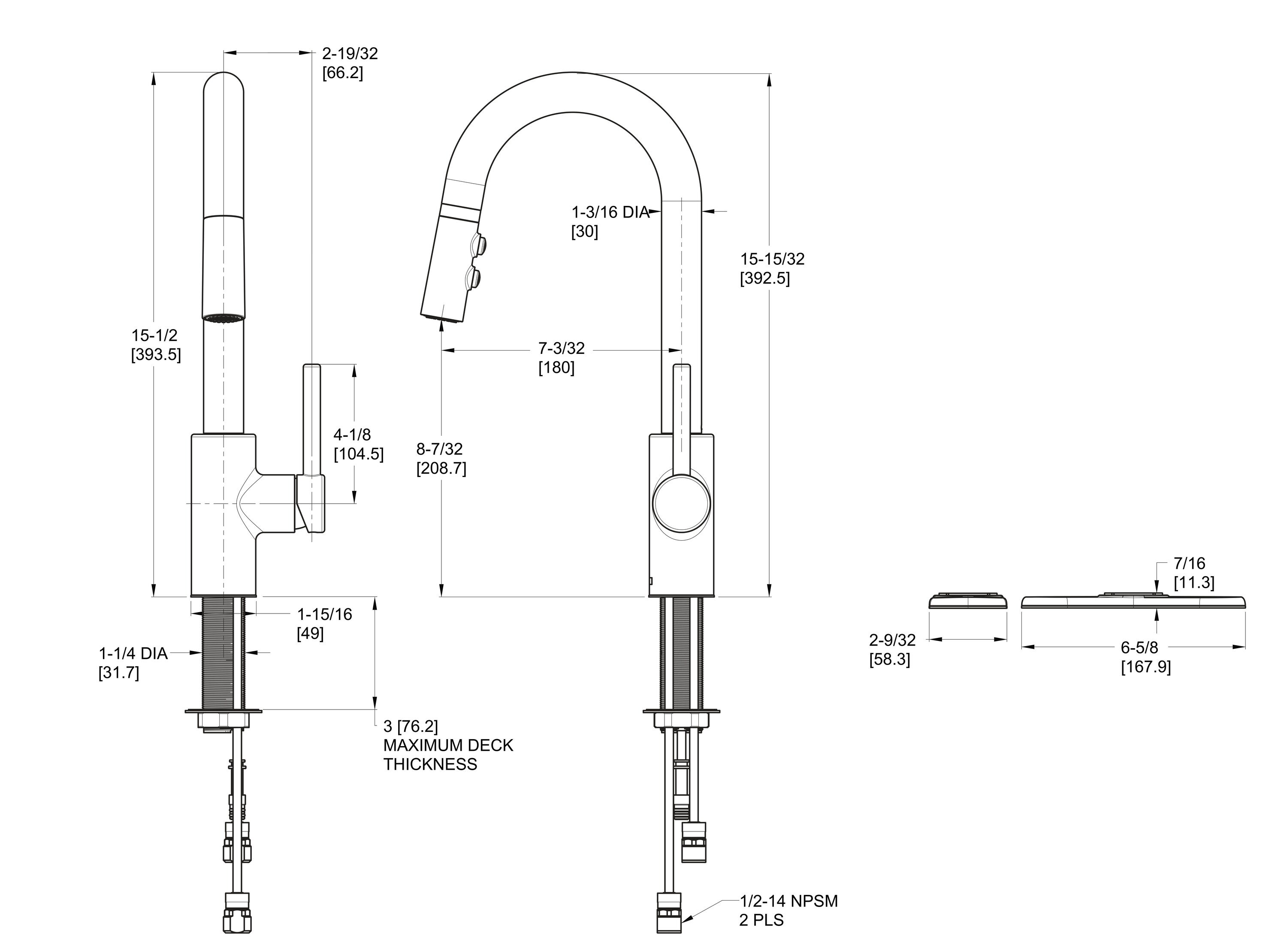 Pfister Stellen Black Double Handle Pull-down Kitchen Faucet with ...