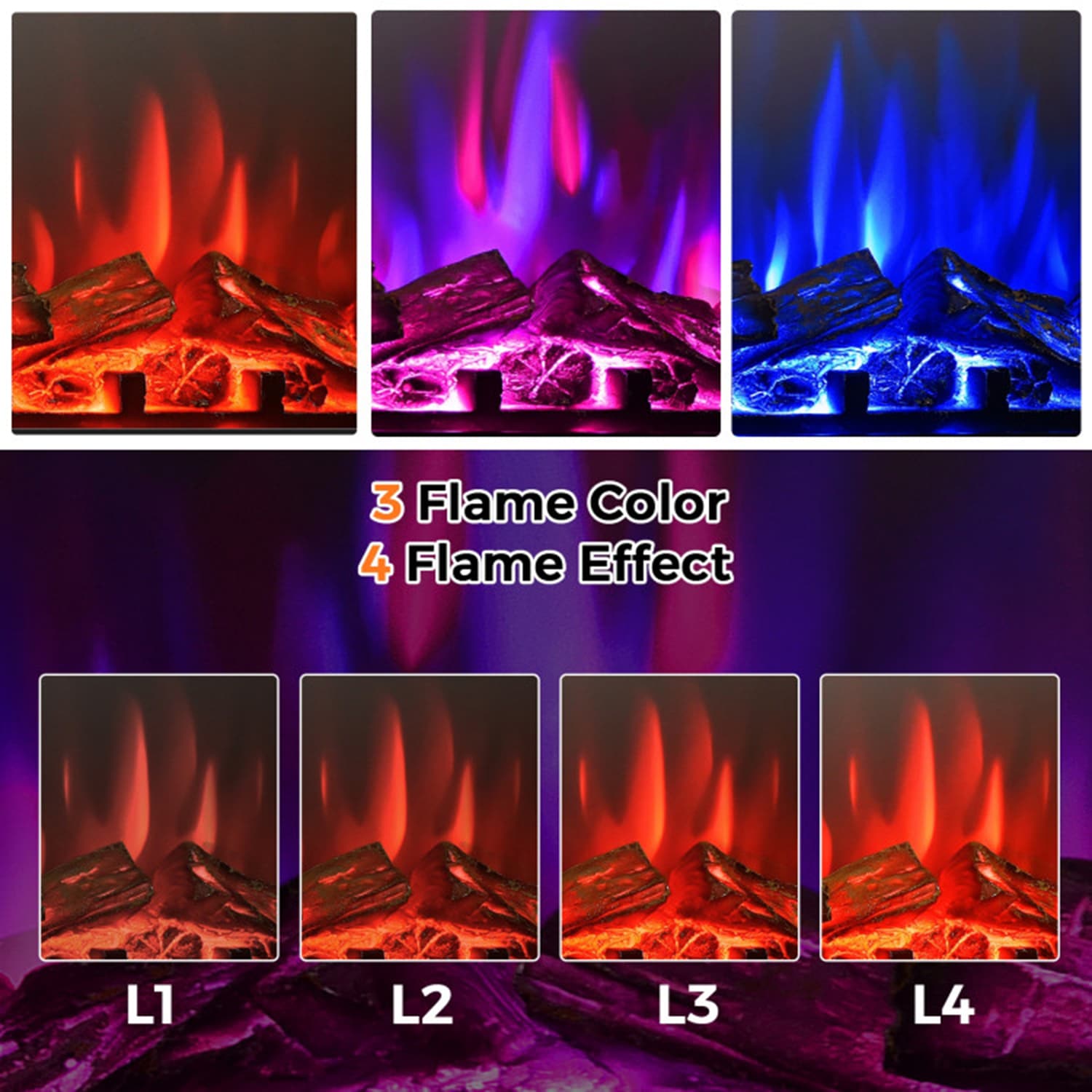 Mondawe MO-FP10560US-WH Electric-Fireplaces - View #5
