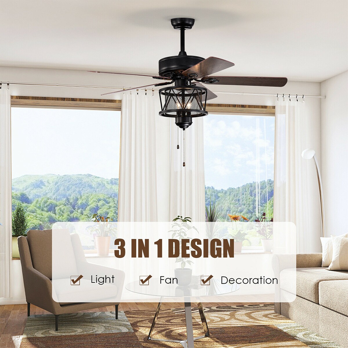 WELLFOR DFJ10054US-BK Ceiling-Fans - View #7