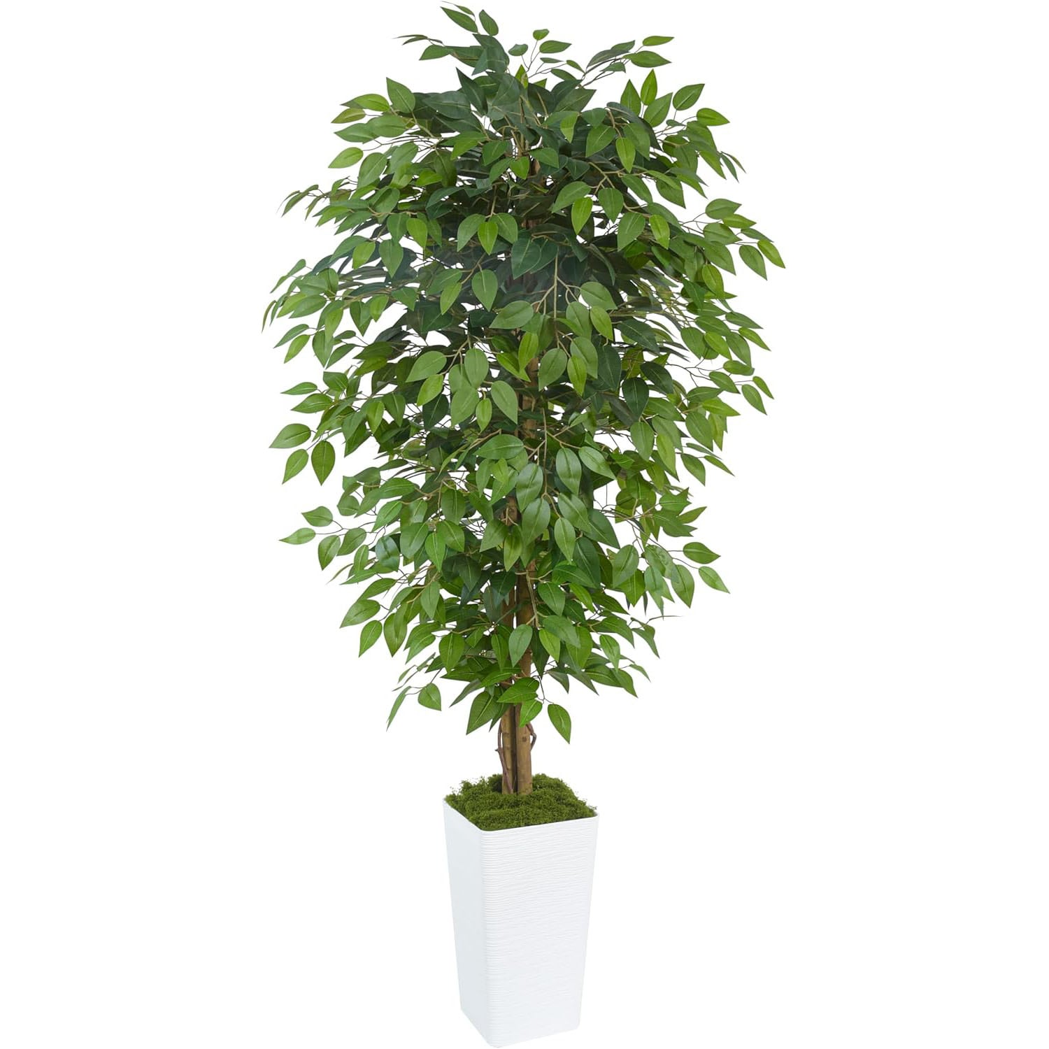 Kazeila KAZEILA-B37 6FT Artificial Ficus Tree UV Resistant Fake Plant with Planter for Indoor Outdoor Home Decor