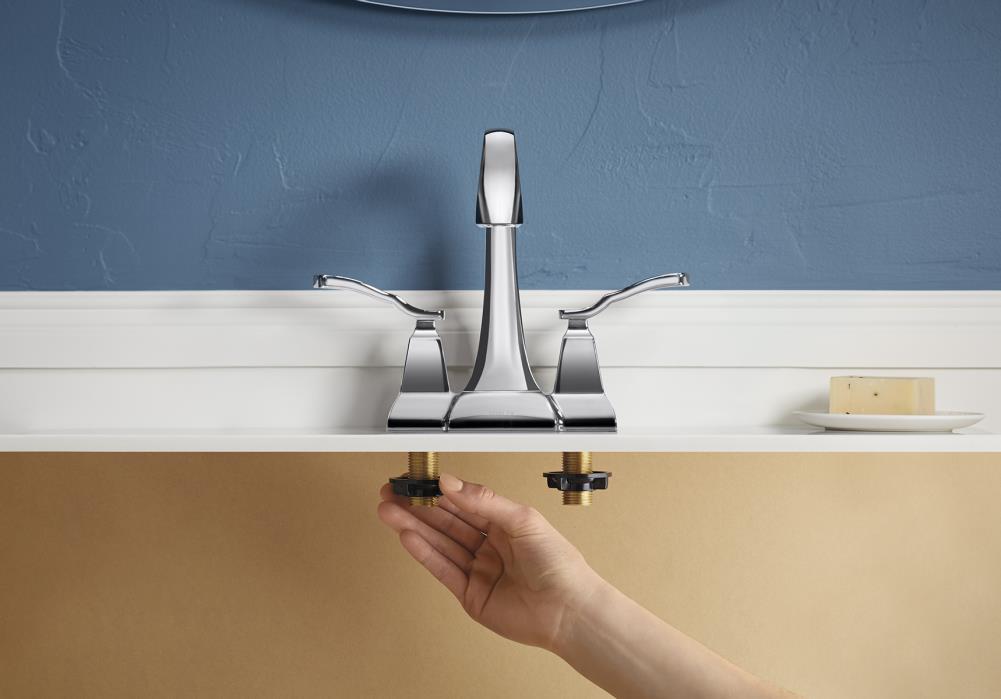 Kohler Ridgeport Polished Chrome 2 Handle 4 In Centerset Watersense High Arc Bathroom Sink 4104