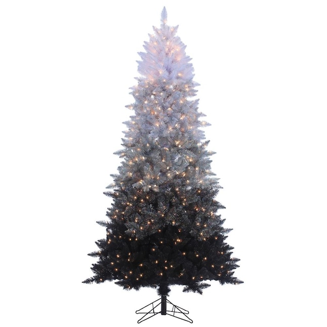 Sterling Tree Company 7.55Ft. Vintage Black Ombre Spruce with 600 Clear  lights at Lowes.com