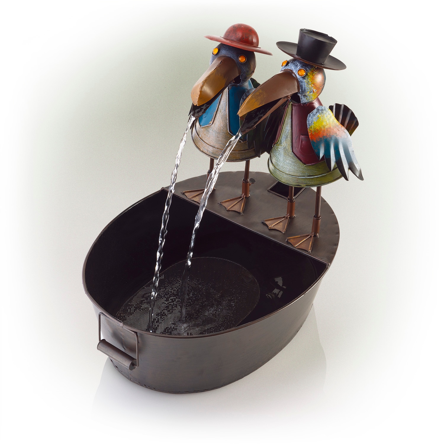 Alpine Corporation NCY298 20-in H Metal Tabletop Outdoor Fountain Pump Included