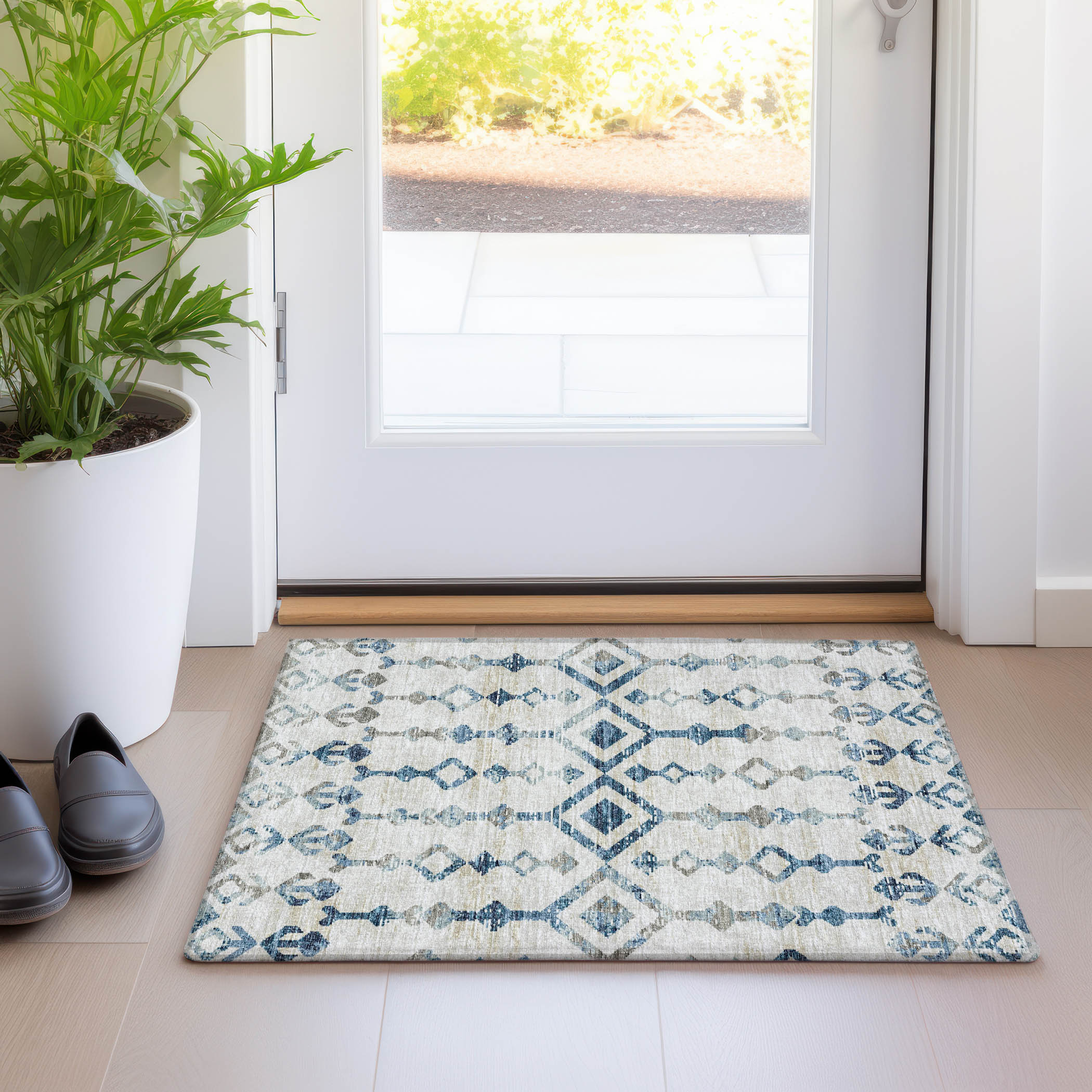 Addison Rugs AMF79IV20X30 Mayfield AMF79IV 2 x 3 (ft) Loomed Polyester Ivory Rectangular Indoor Abstract Machine washable Area rug