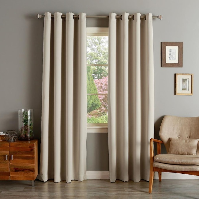 Best Home Fashion 96-in Biscuit Polyester Blackout Grommet Curtain