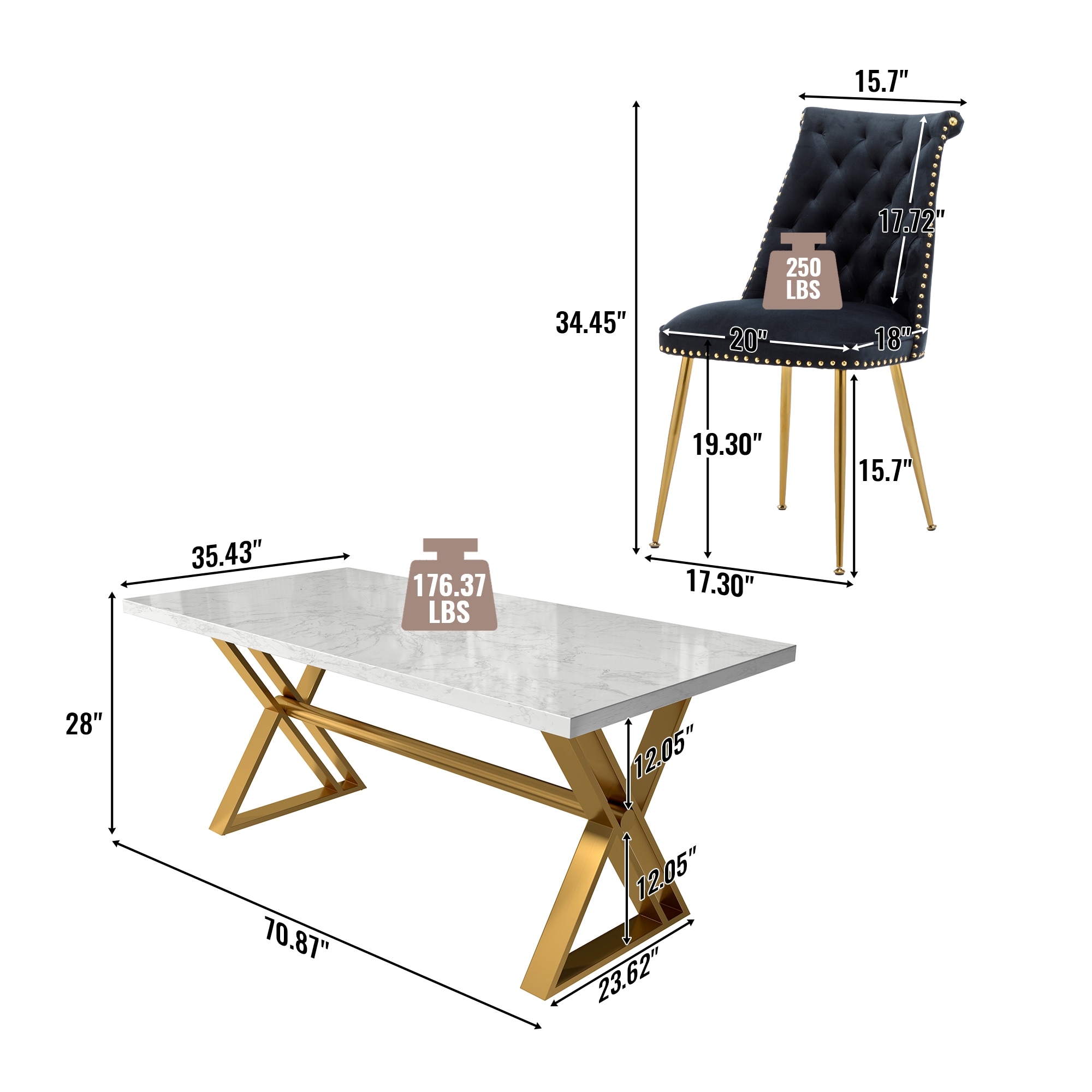 Clihome CL-DLS703BK Dining-Sets - View #4