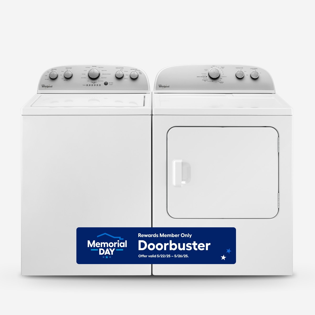 Whirlpool  High Efficiency Top-Load with Dual Action Spiral Agitator Washer & Electric Dryer Set