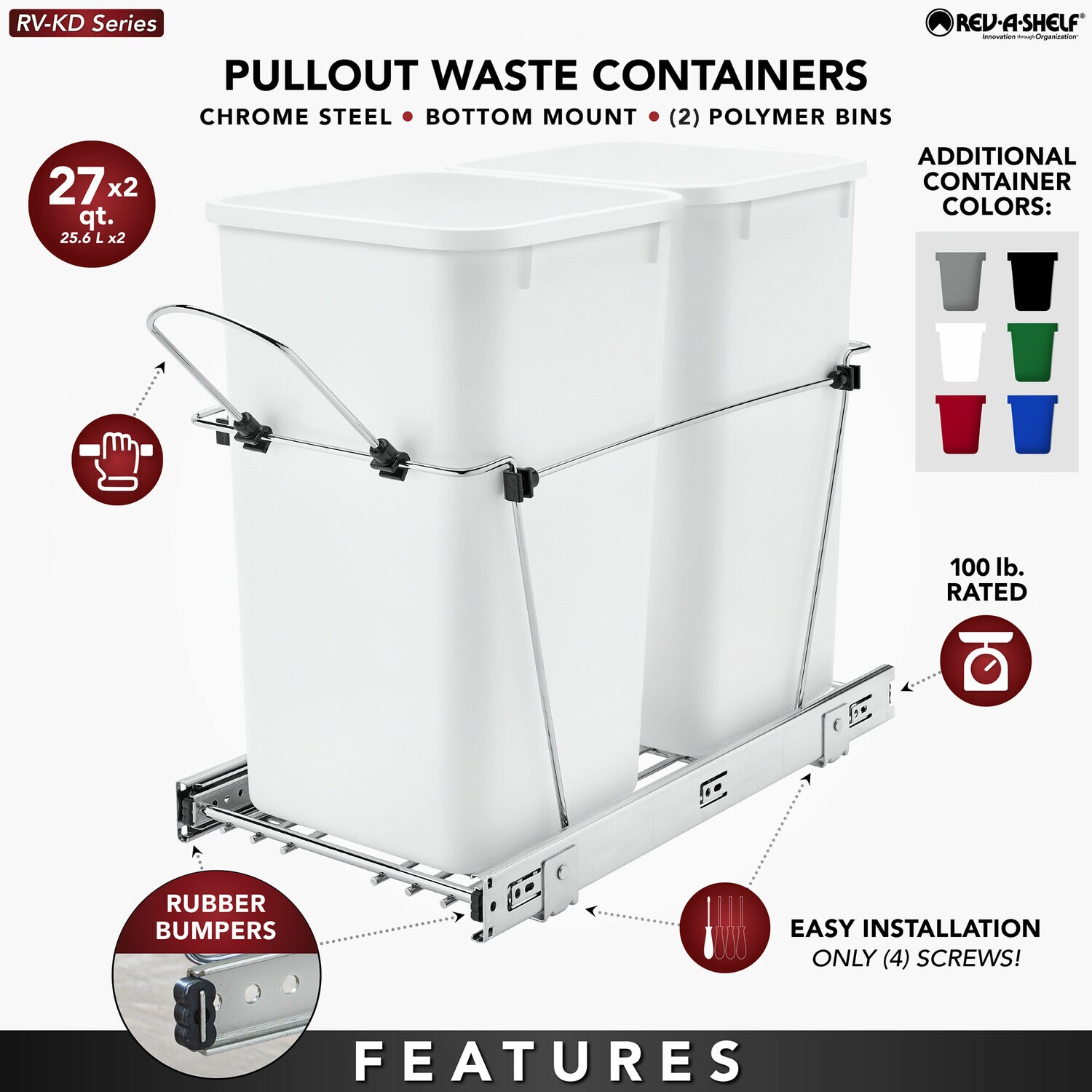 Rev-A-Shelf 252037 Pullout-Trash-Cans - View #3