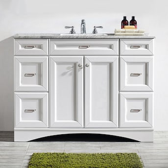 Vinnova Naples 48-in White Undermount Single Sink Bathroom Vanity with  White Marble Top in the Bathroom Vanities with Tops department at 