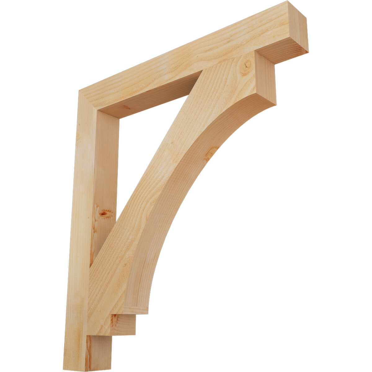 Ekena Millwork BKT04X32X36IMP05RDF Imperial Block Rough Sawn 4-in x 32-in x 36-in Douglas fir Brown Wood Standard bracket