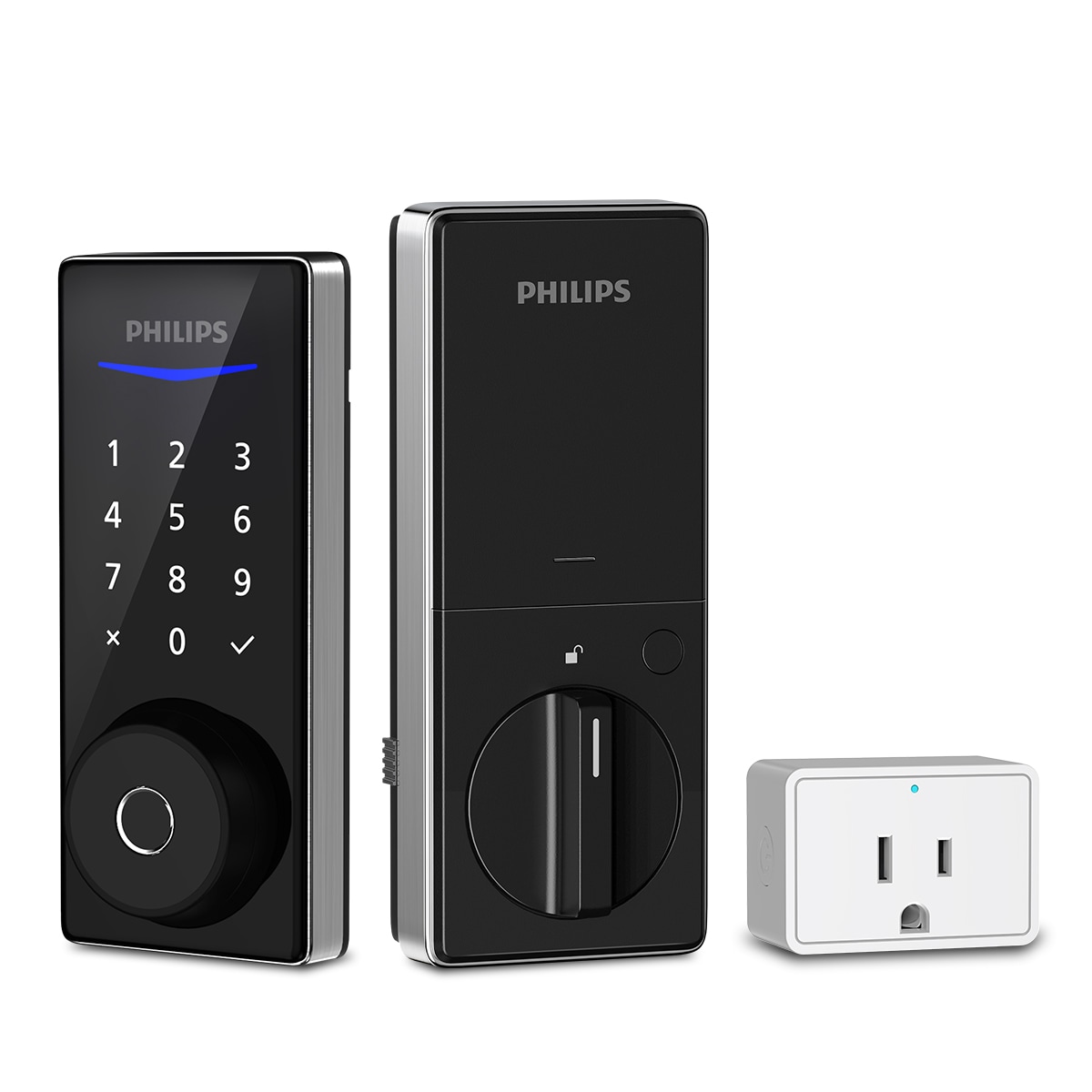 Philips DDL240X-1HBG-SN Satin Nickel Smart Lock Electronic Deadbolt with Wifi Bluetooth and Fingerprint Touchscreen Keypad