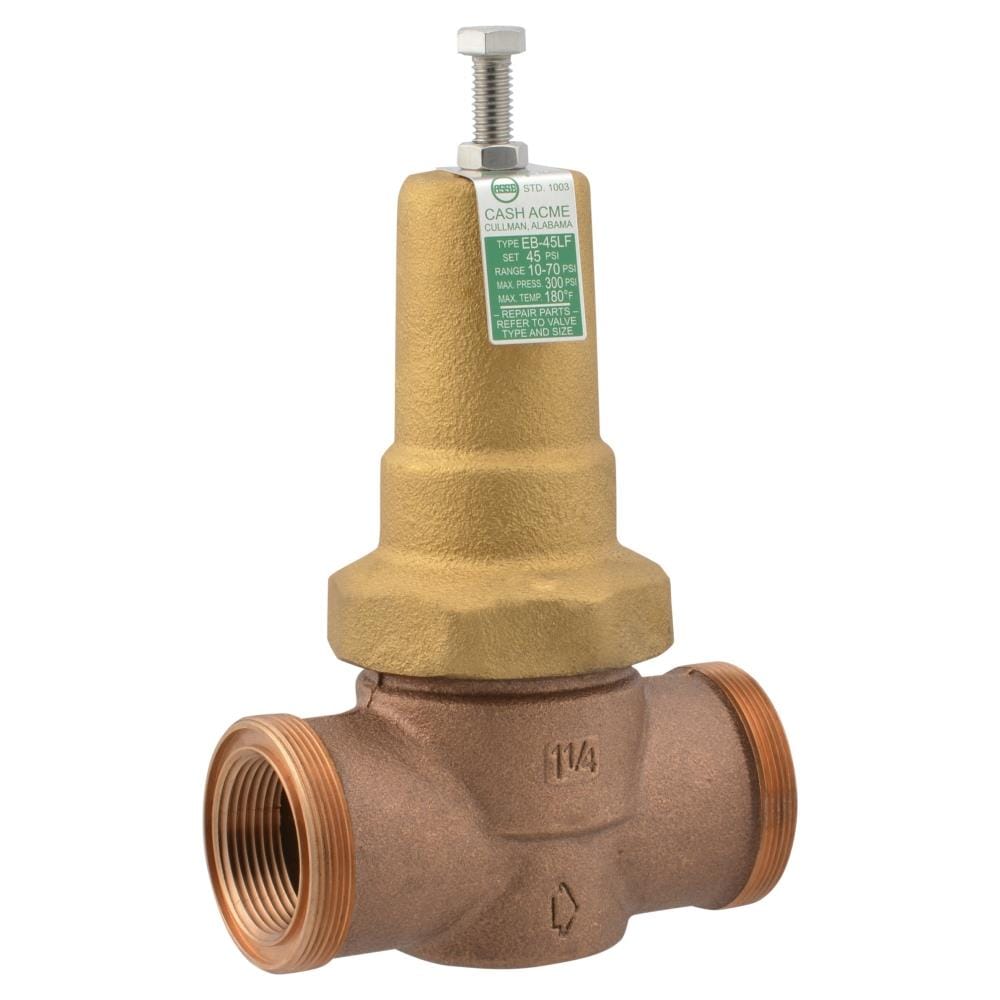 Cash Acme 23166-0045 1-1/4-in MNPT Brass Pressure regulator valve