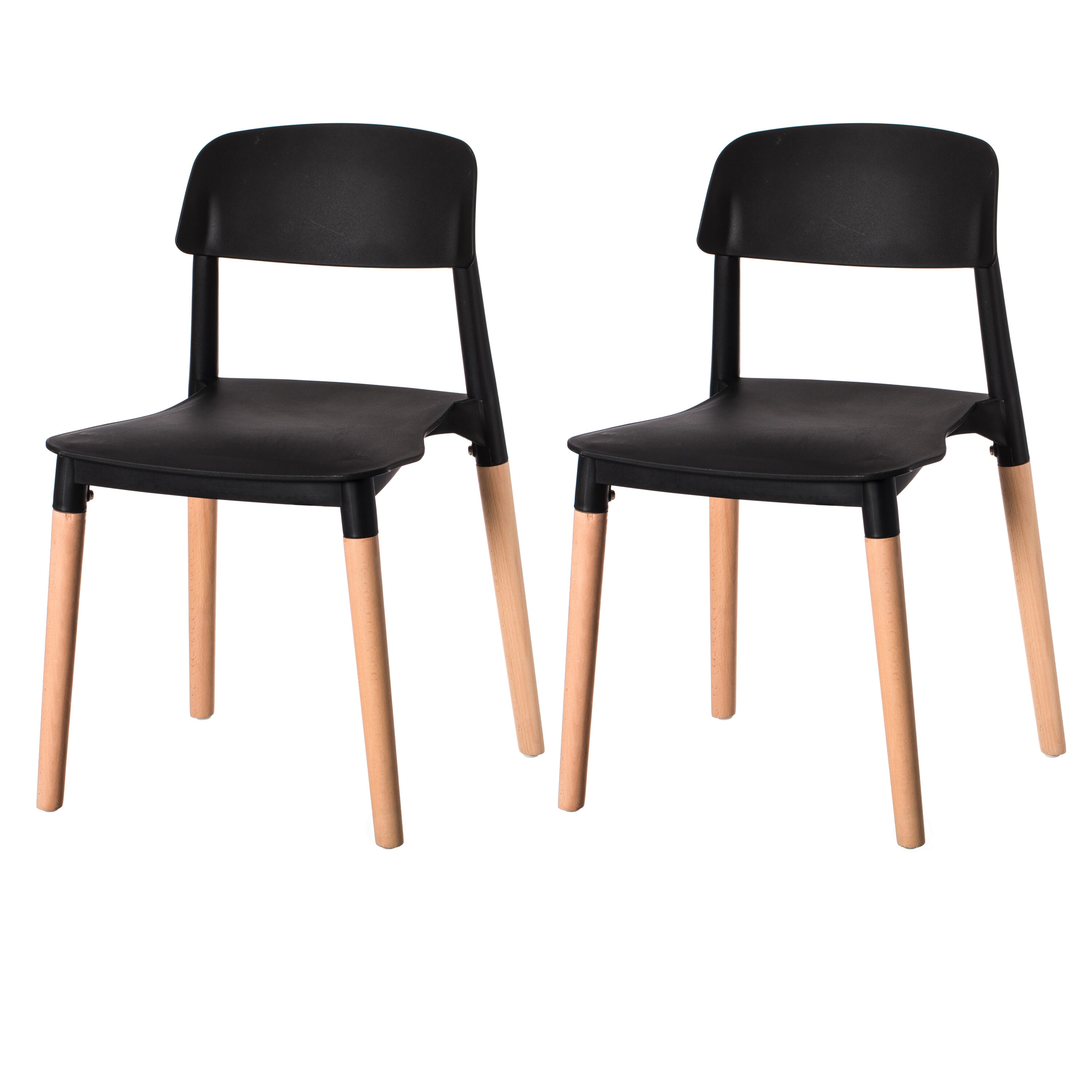 FABULAXE QI004222.BK.2 Set of 2 Contemporary/Modern Dining side chair ( Plastic Frame )