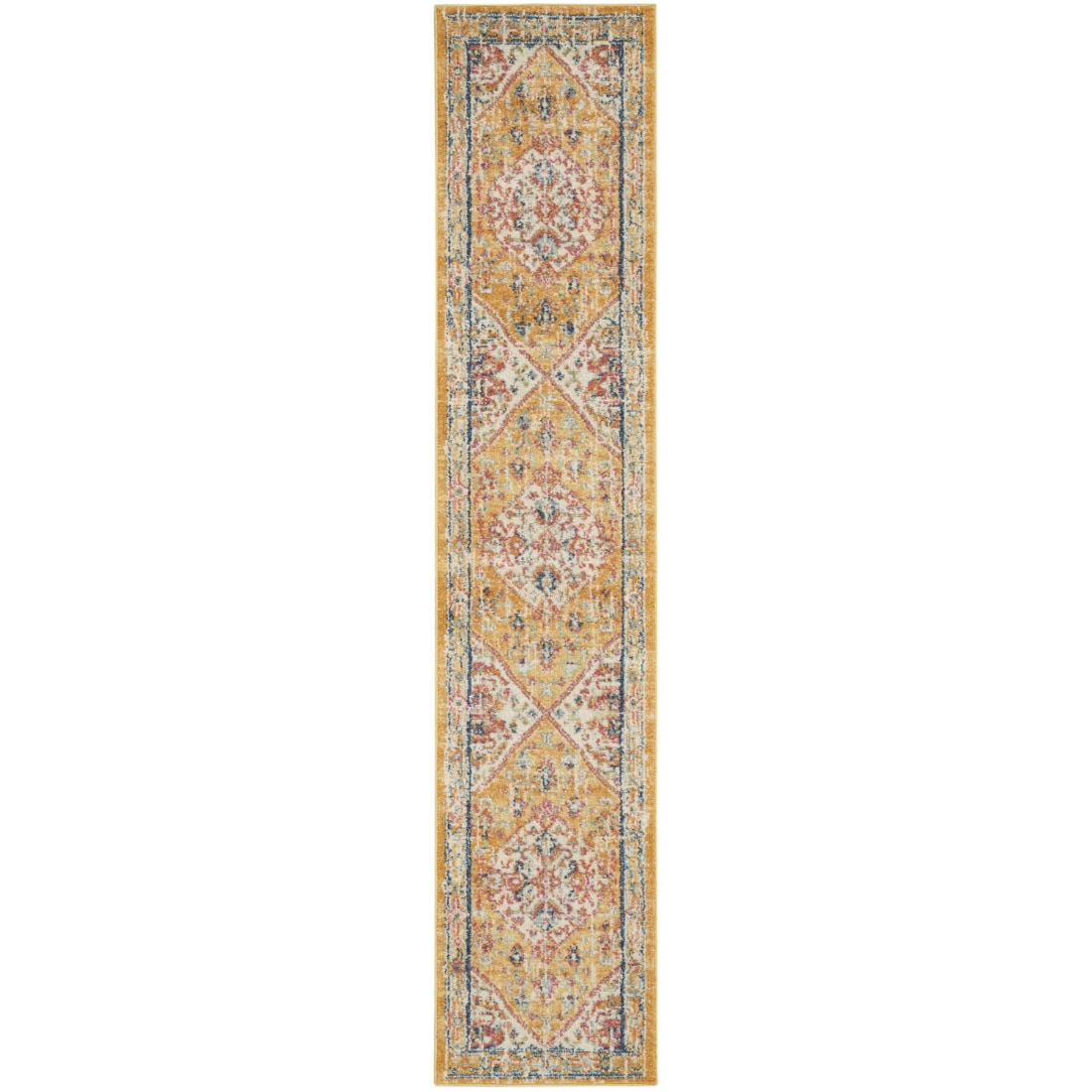 HomeRoots 4000385560 2 x 10 (ft) Polypropylene Ivory Yellow Rectangular Indoor Runner rug