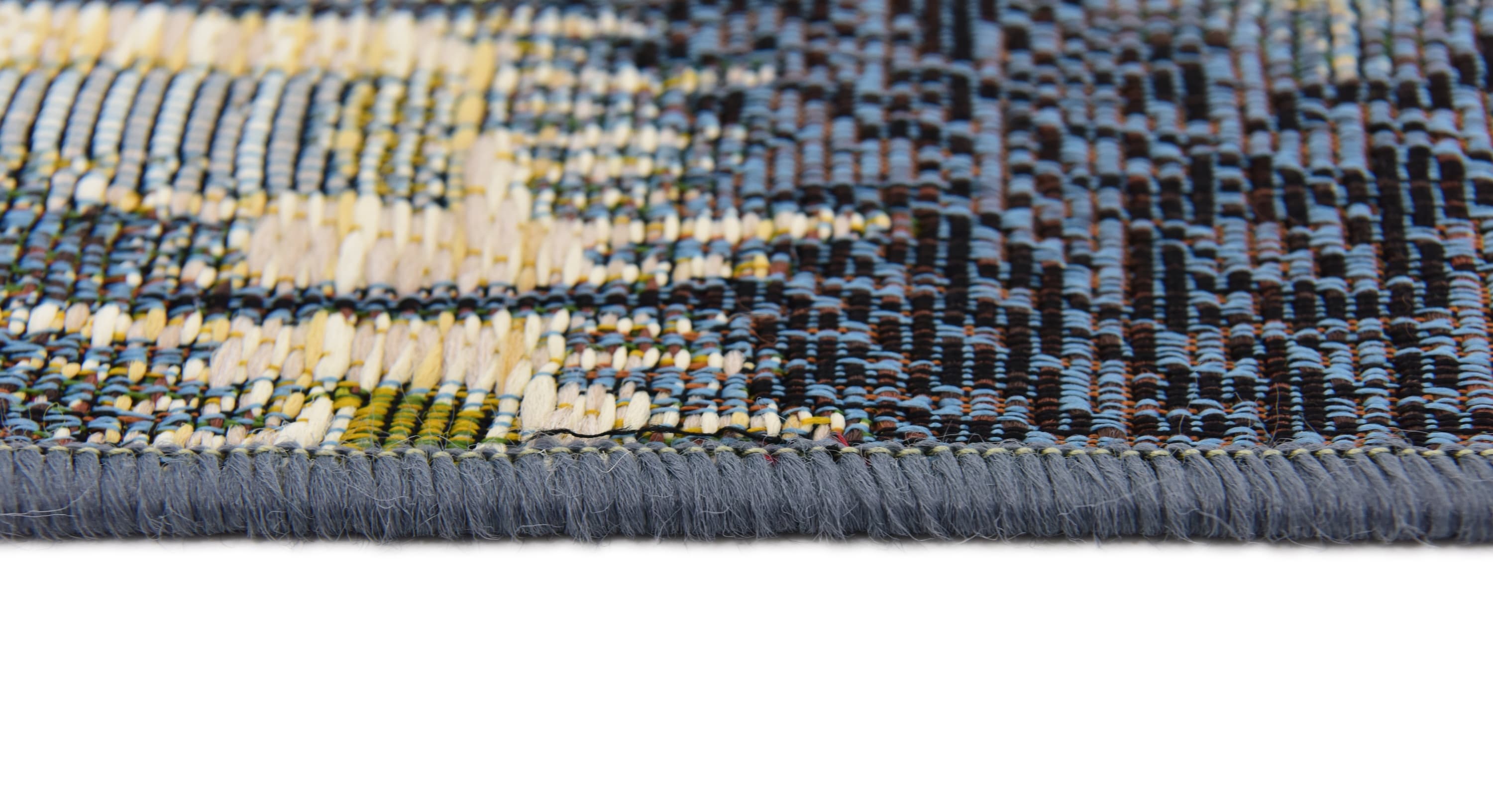 Blue Rectangular Synthetic Outdoor Area Rug 10' x 12'