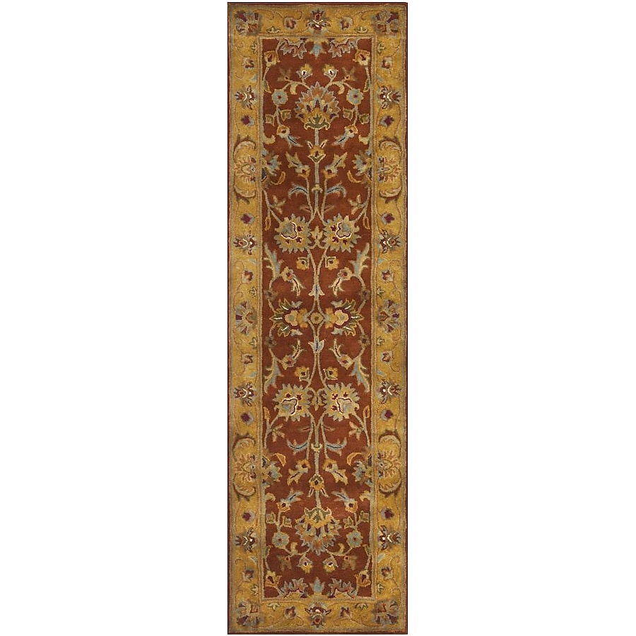 Safavieh Heritage Gurgaon 2 x 10 Red/Natural Indoor Floral/Botanical Oriental Handcrafted Runner Safavieh Heritage Gurgaon 2 x 10 Red/Natural Indoor Floral/Botanical Oriental Handcrafted Runner