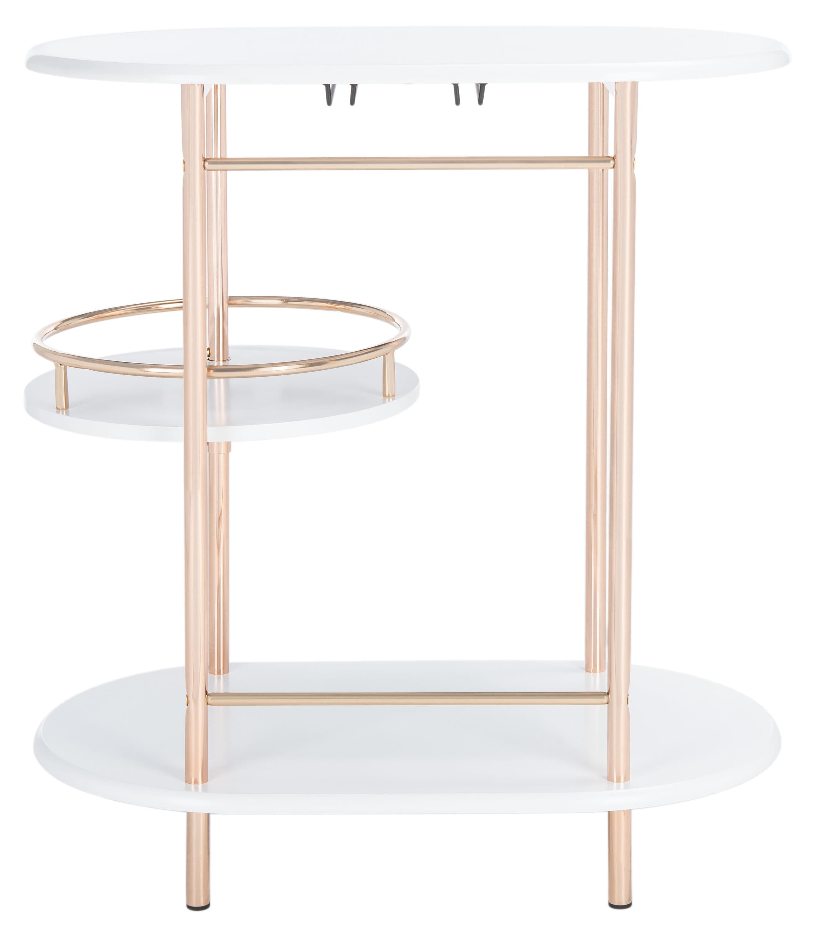 Safavieh BCT8007C Iva White/Gold Contemporary/Modern Dining Table, Wood with Gold Metal 17.7-in L x 32.8-in H