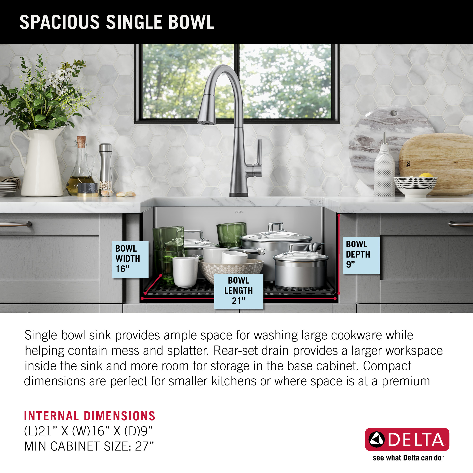 Delta Lenta Undermount 23-in x 18-in Stainless Steel Single Bowl Stainless  Steel Workstation Kitchen Sink with Drainboard