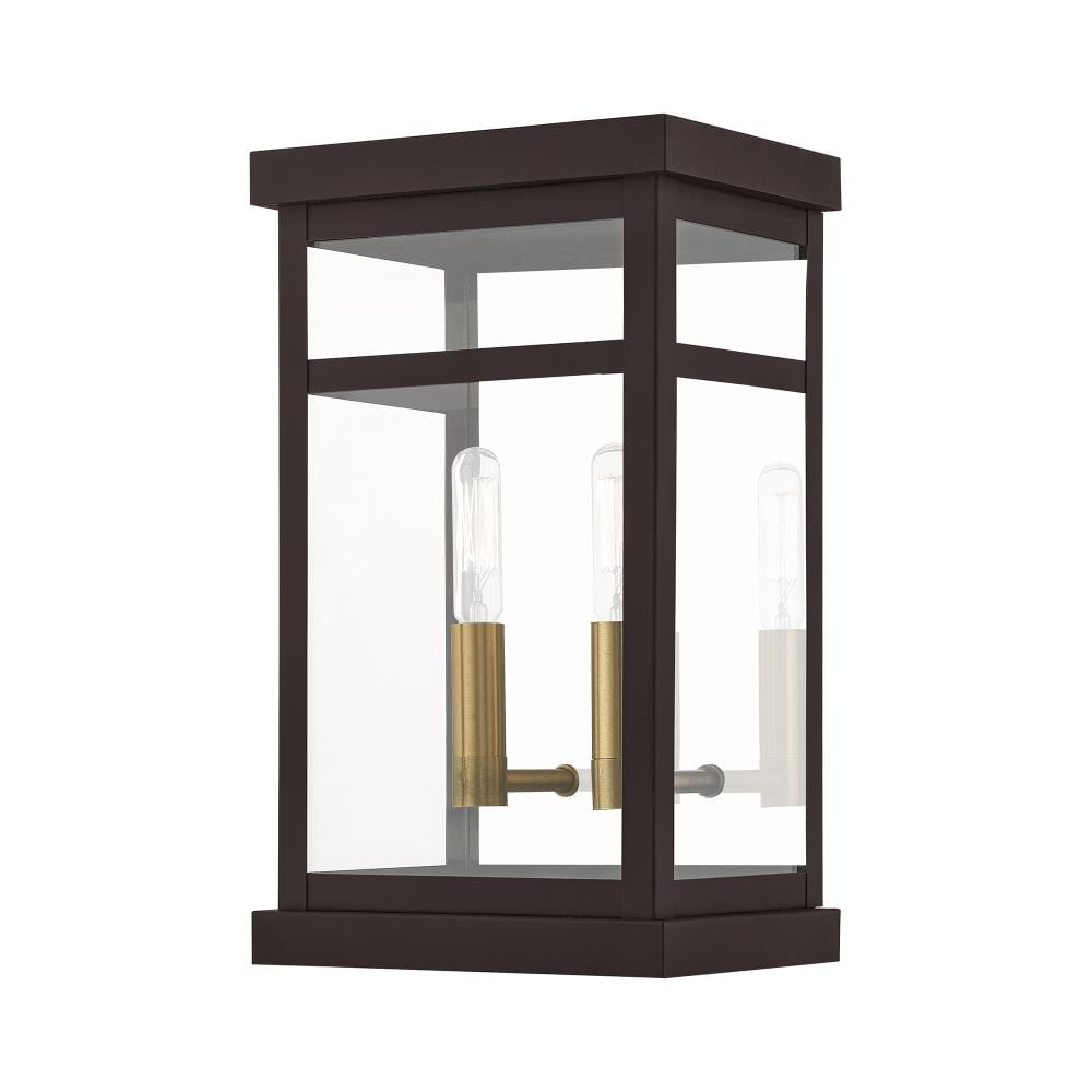 Livex Lighting 20702-07 Hopewell 2 -Light 12.75-in H Matte Bronze Hardwired Outdoor Wall Light