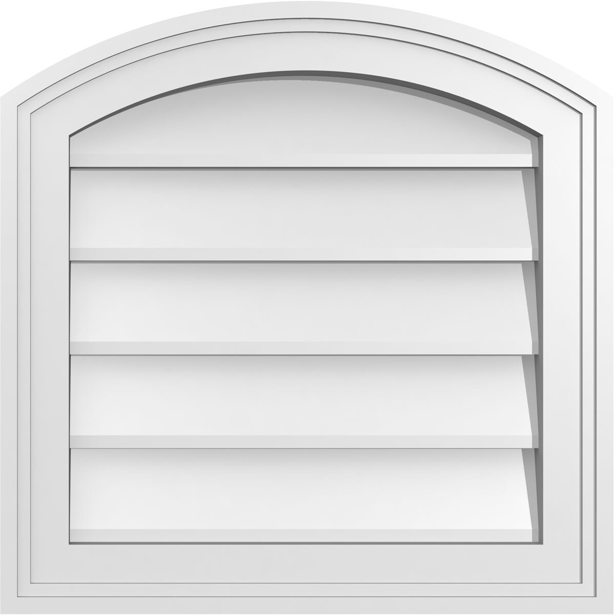 Ekena Millwork GVPAR18X1802SN 18-Inches x 18-Inches Off-white Round top PVC Gable Louver Vent