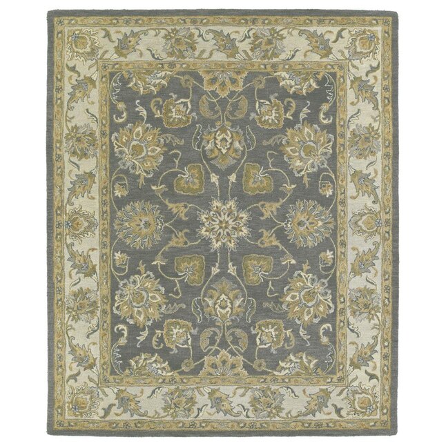 Kaleen Solomon 10 x 14 Gold Indoor Floral/Botanical Oriental Handcrafted Area Rug Kaleen Solomon 10 x 14 Gold Indoor Floral/Botanical Oriental Handcrafted Area Rug