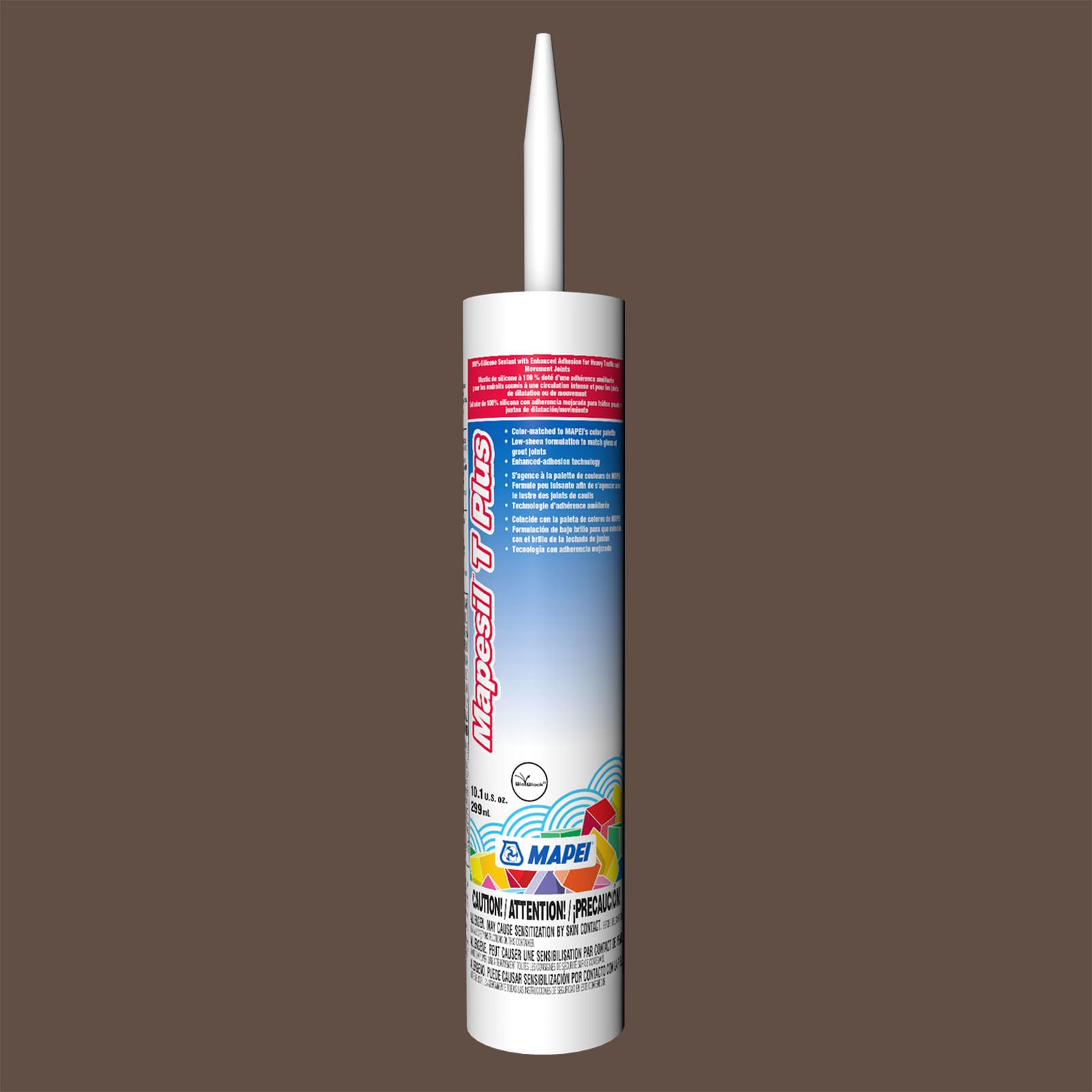 MAPEI 3BU507941 Mapesil T Plus 10.1-oz Tile & grout Cocoa #5079 Silicone Caulk